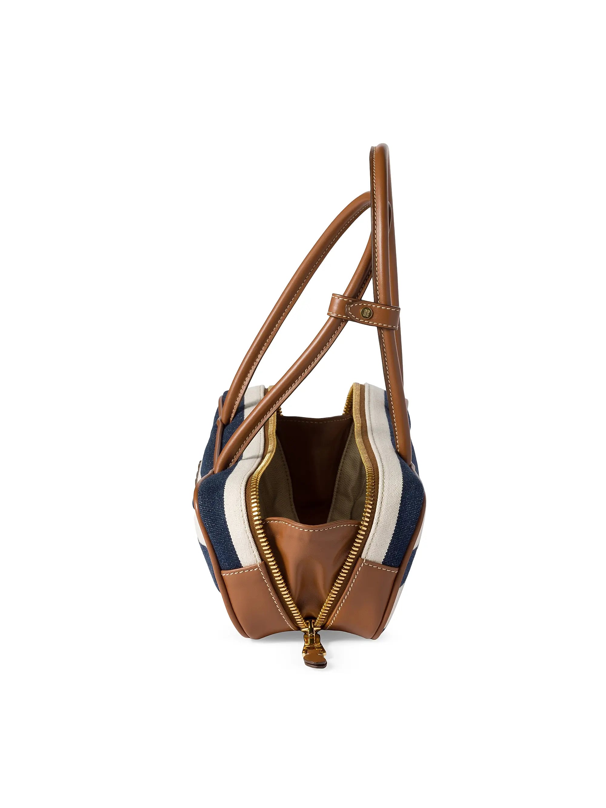 Miu Miu Beau Canvas and Leather Top Handle Bag
