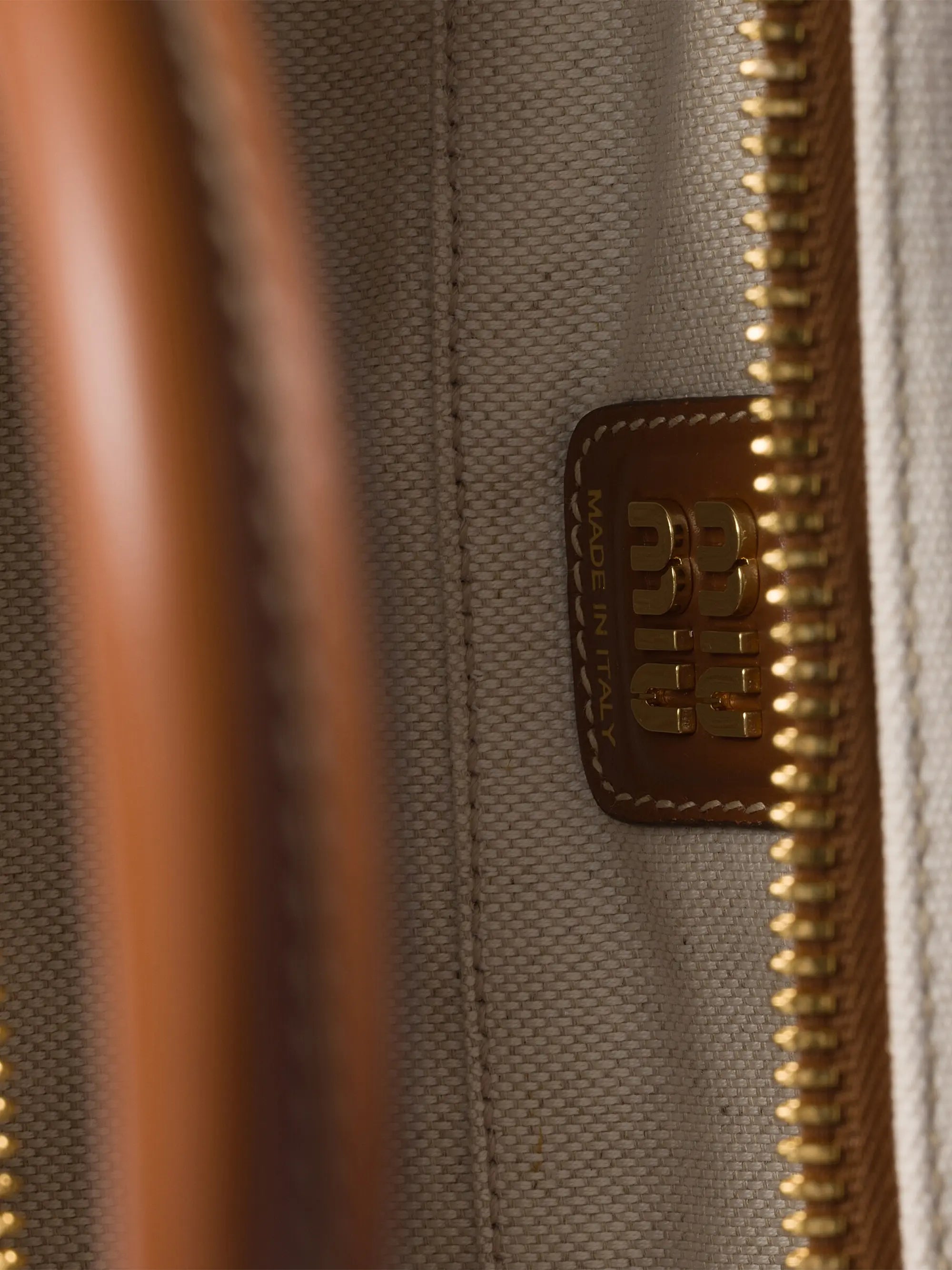 Miu Miu Beau Canvas and Leather Top Handle Bag