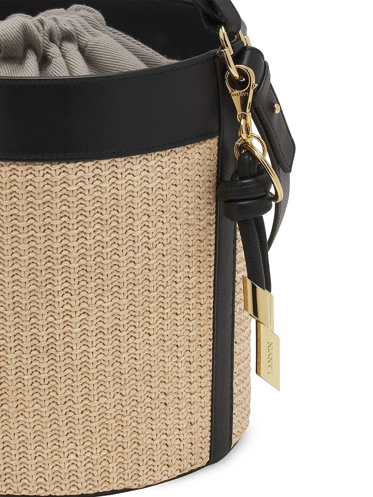 Lanvin Sequence Raffia Bucket Bag