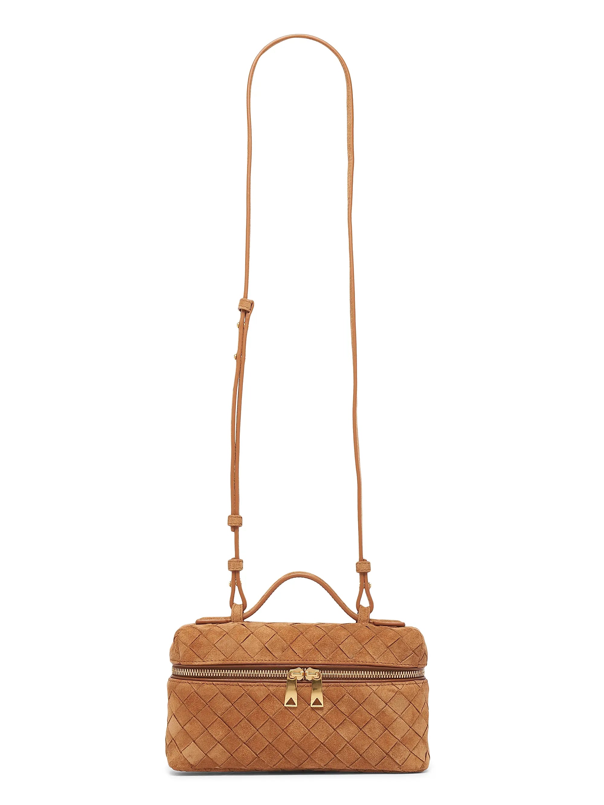 Bottega Veneta Bang Bang Intrecciato Suede Crossbody Vanity Case Bag