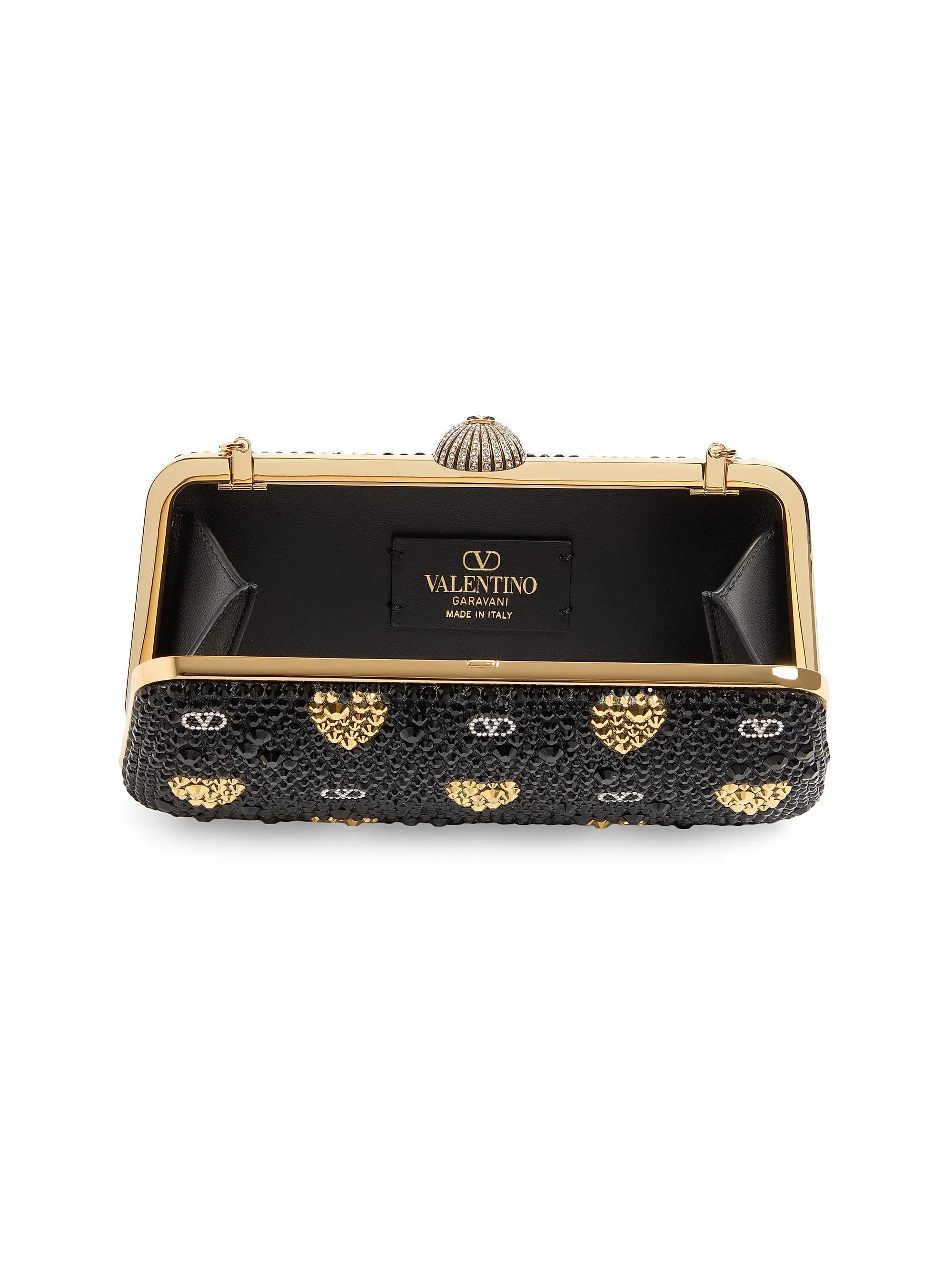 Valentino Garavani Carry Secrets Minaudiere Clutch with Rhinestone