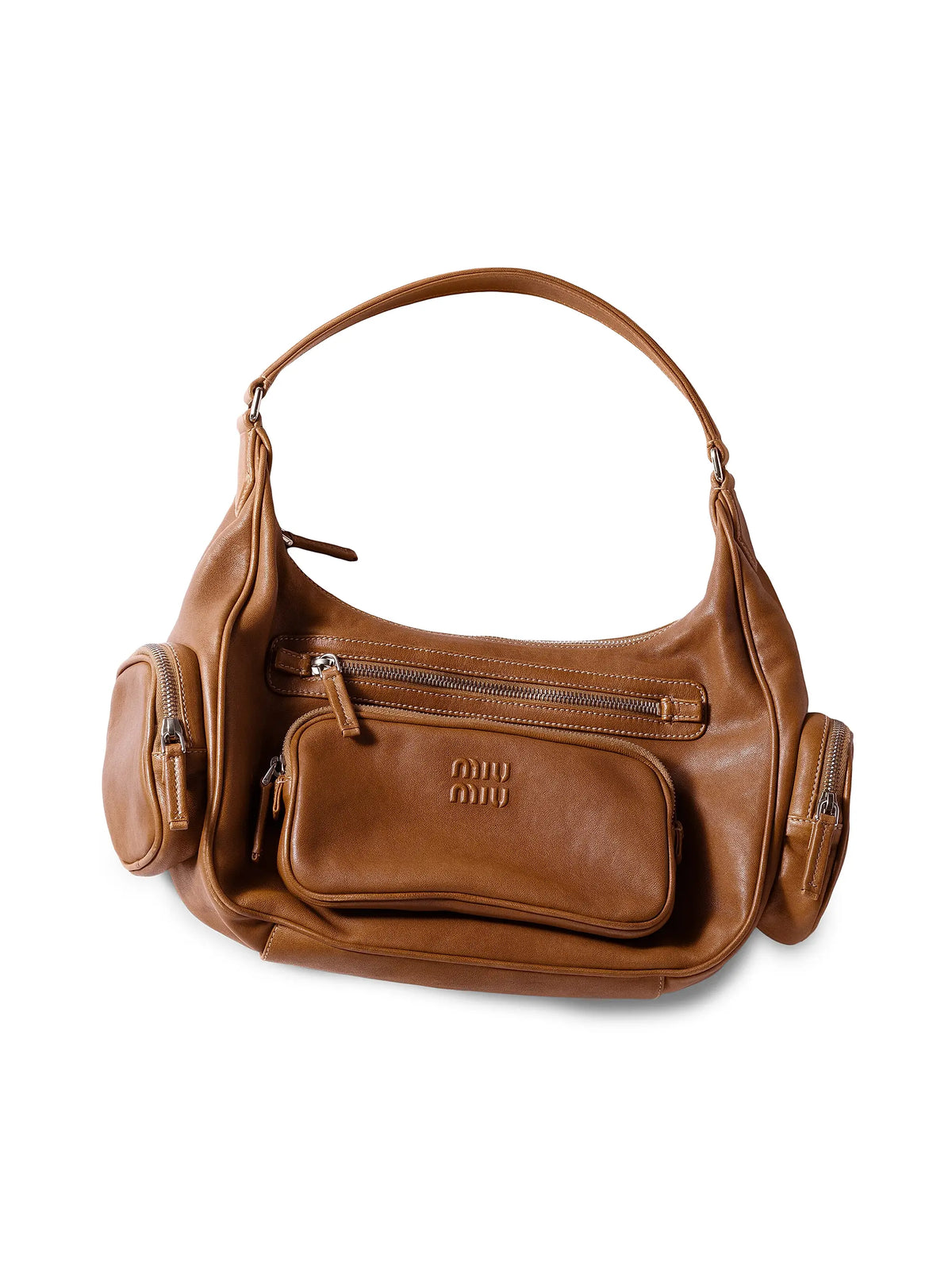 Miu Miu Pocket Nappa Leather Shoulder Bag