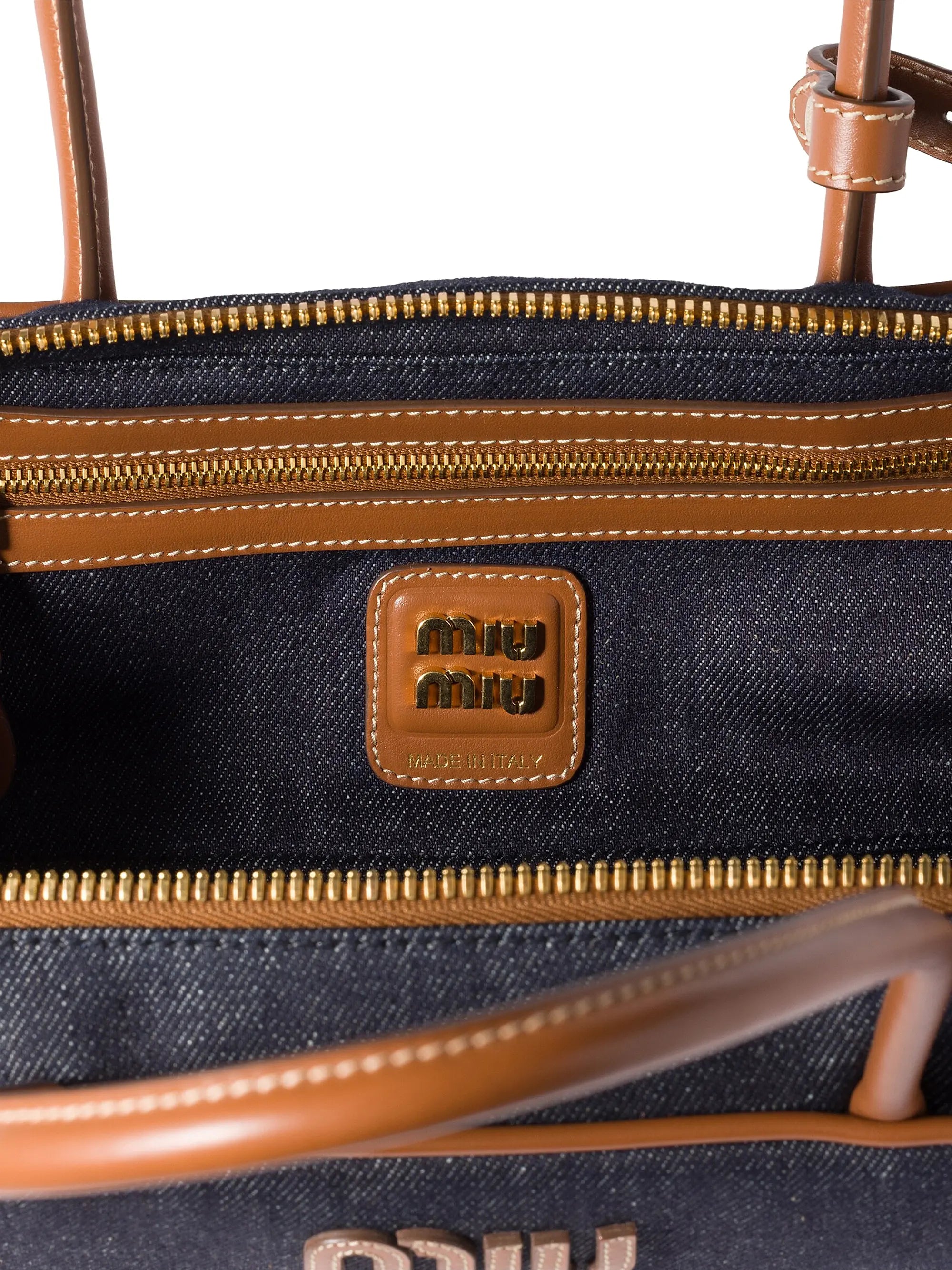 Miu Miu Beau Denim Top Handle Bag