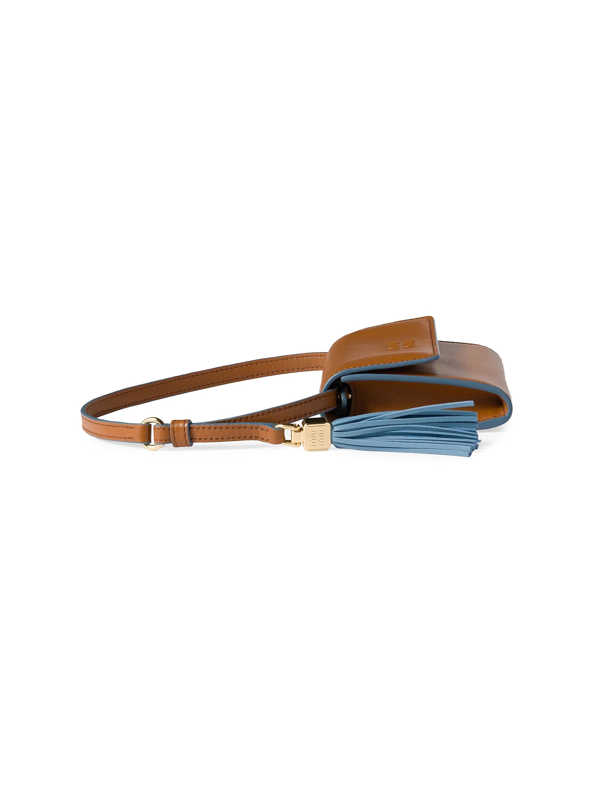 Miu Miu Leather Wallet with Shoulder Strap