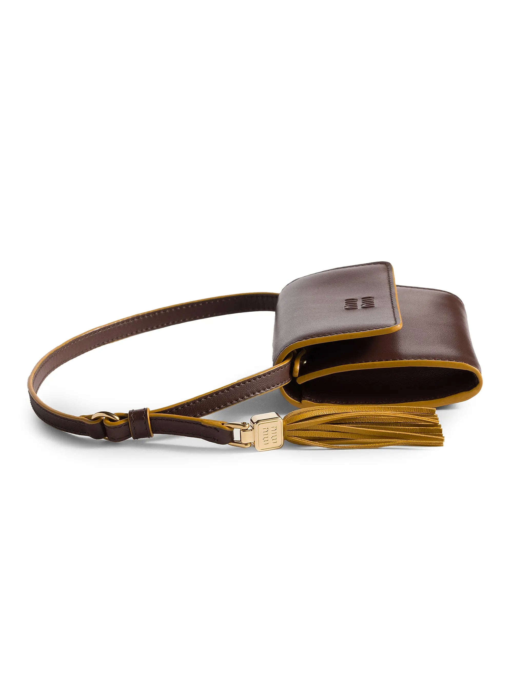Miu Miu Leather Wallet with Shoulder Strap