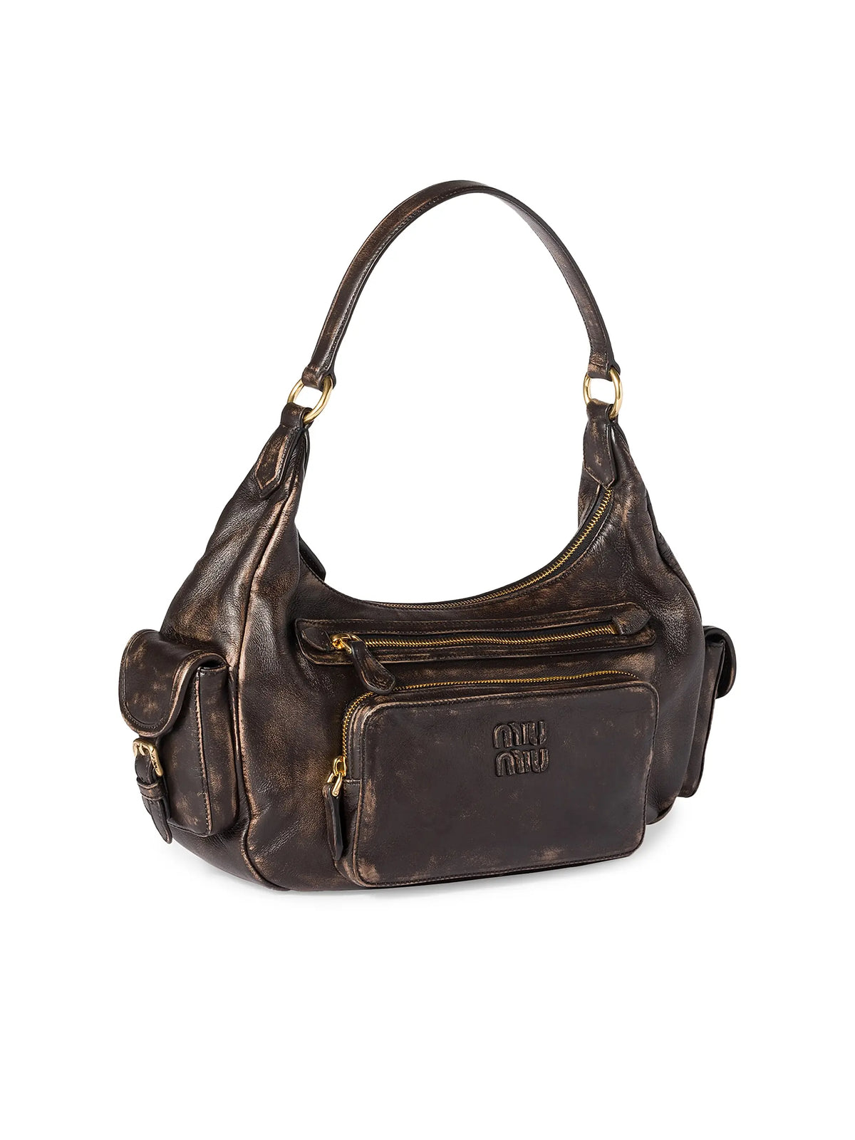 Miu Miu Pocket Nappa Leather Shoulder Bag