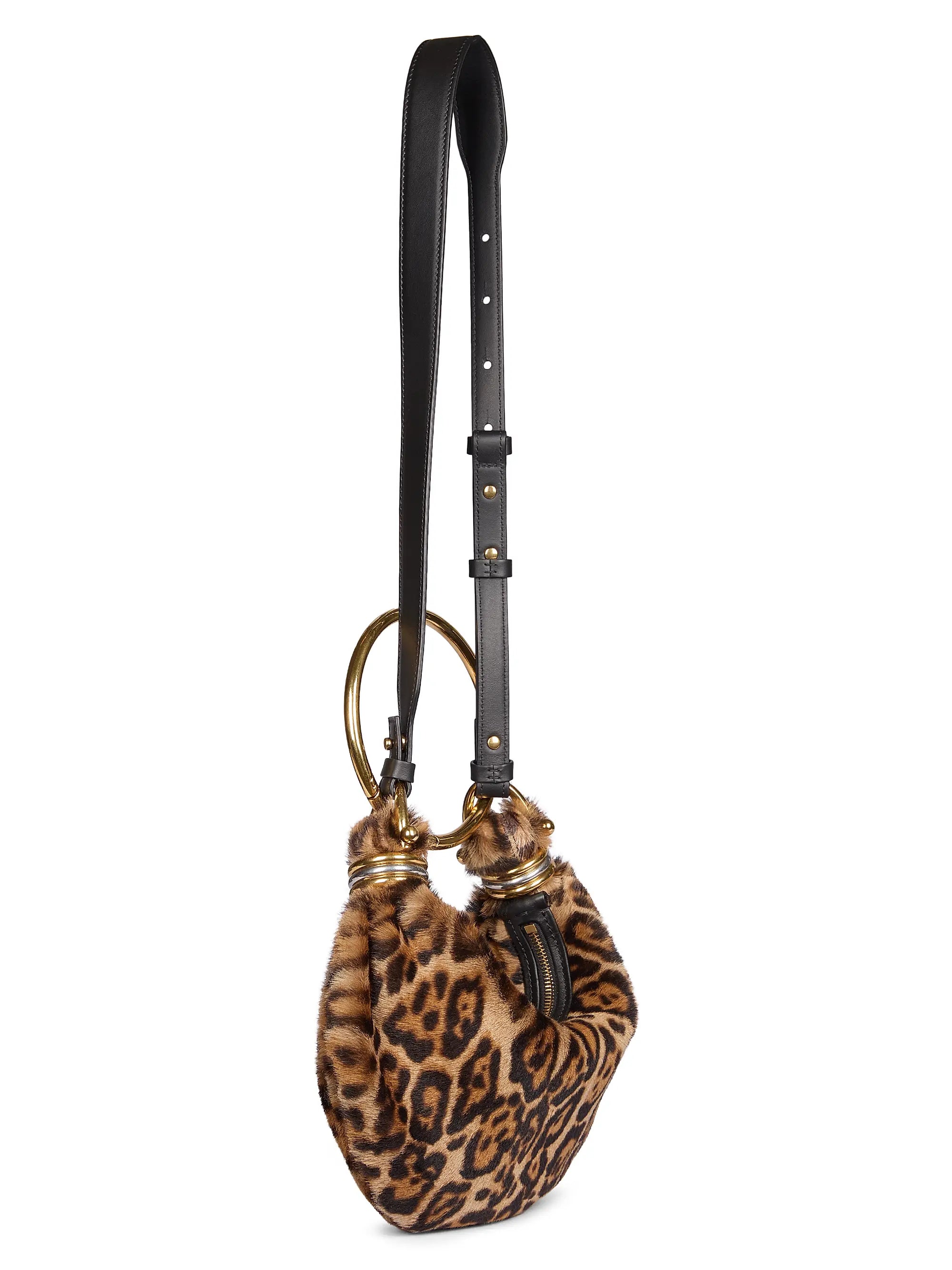 Chloé Bracelet Leopard-Print Shearling Bag