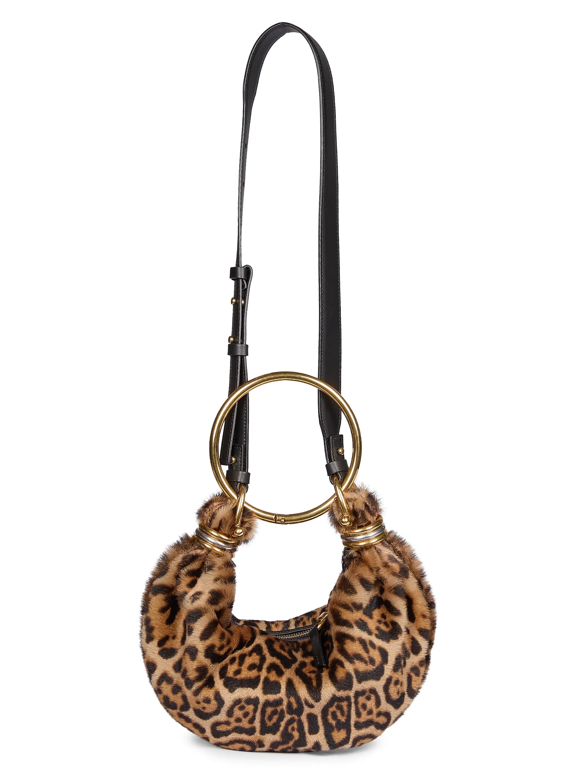 Chloé Bracelet Leopard-Print Shearling Bag