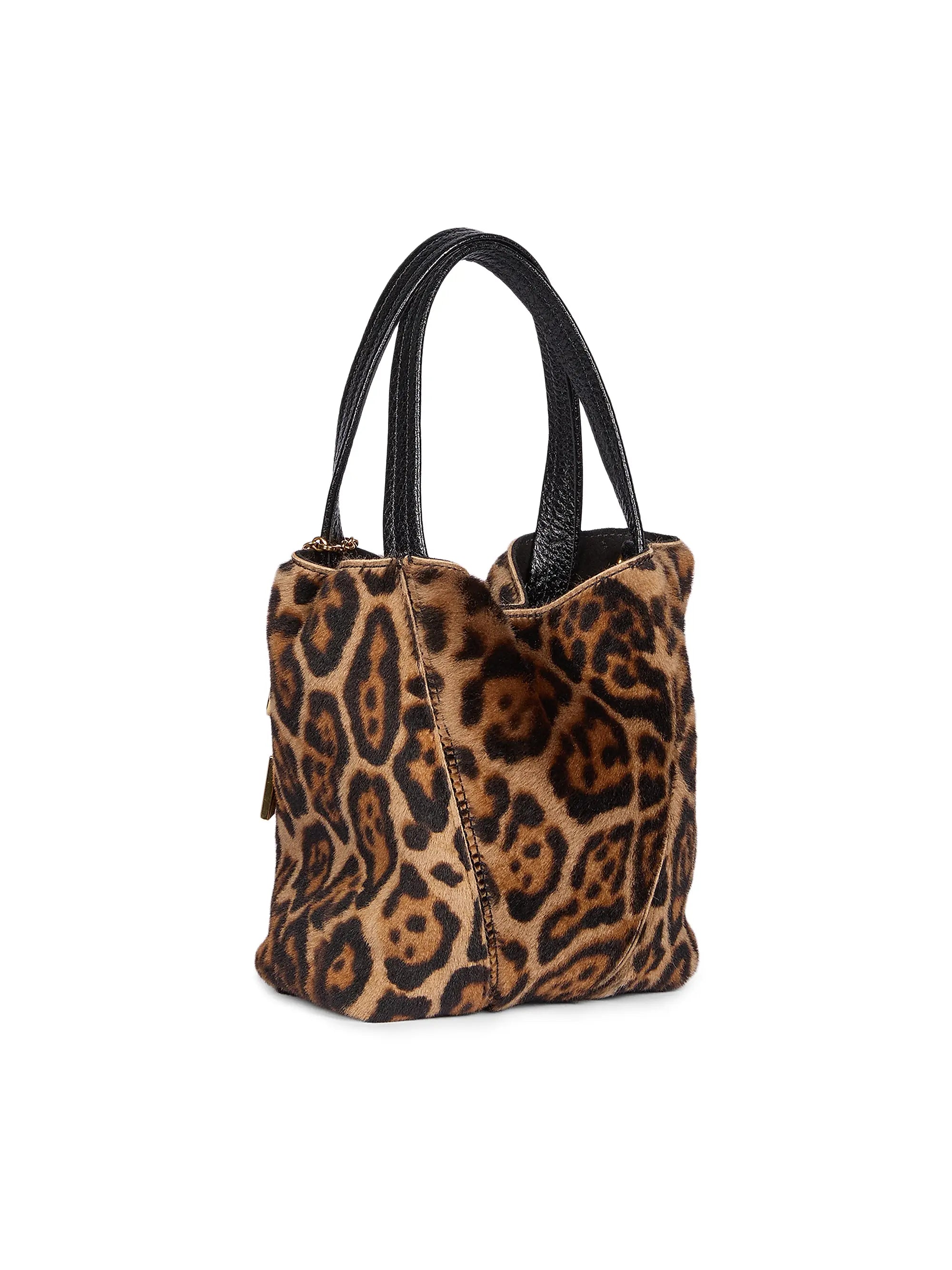 Chloé Spin Leopard-Print Shearling Tote Bag