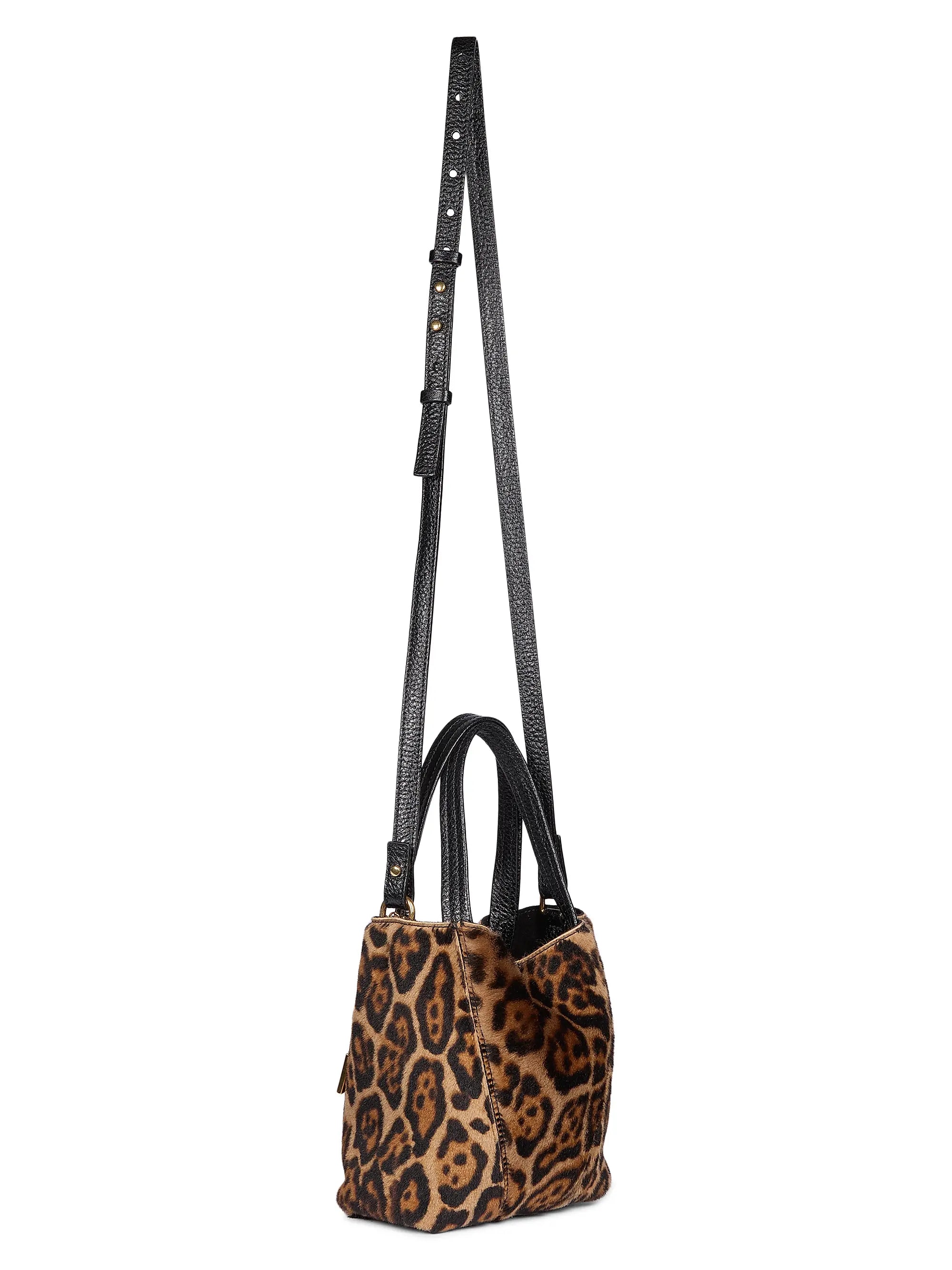 Chloé Spin Leopard-Print Shearling Tote Bag