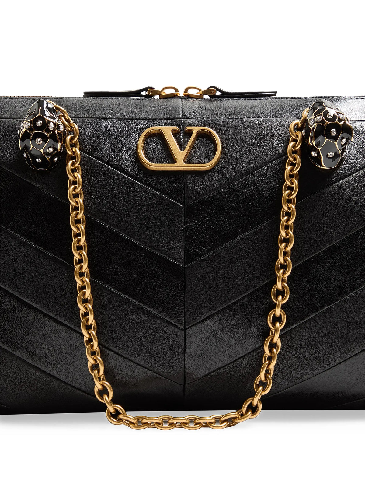 Valentino Garavani Panthea Shoulder Bag in Nappa Leather with Chevron Pattern
