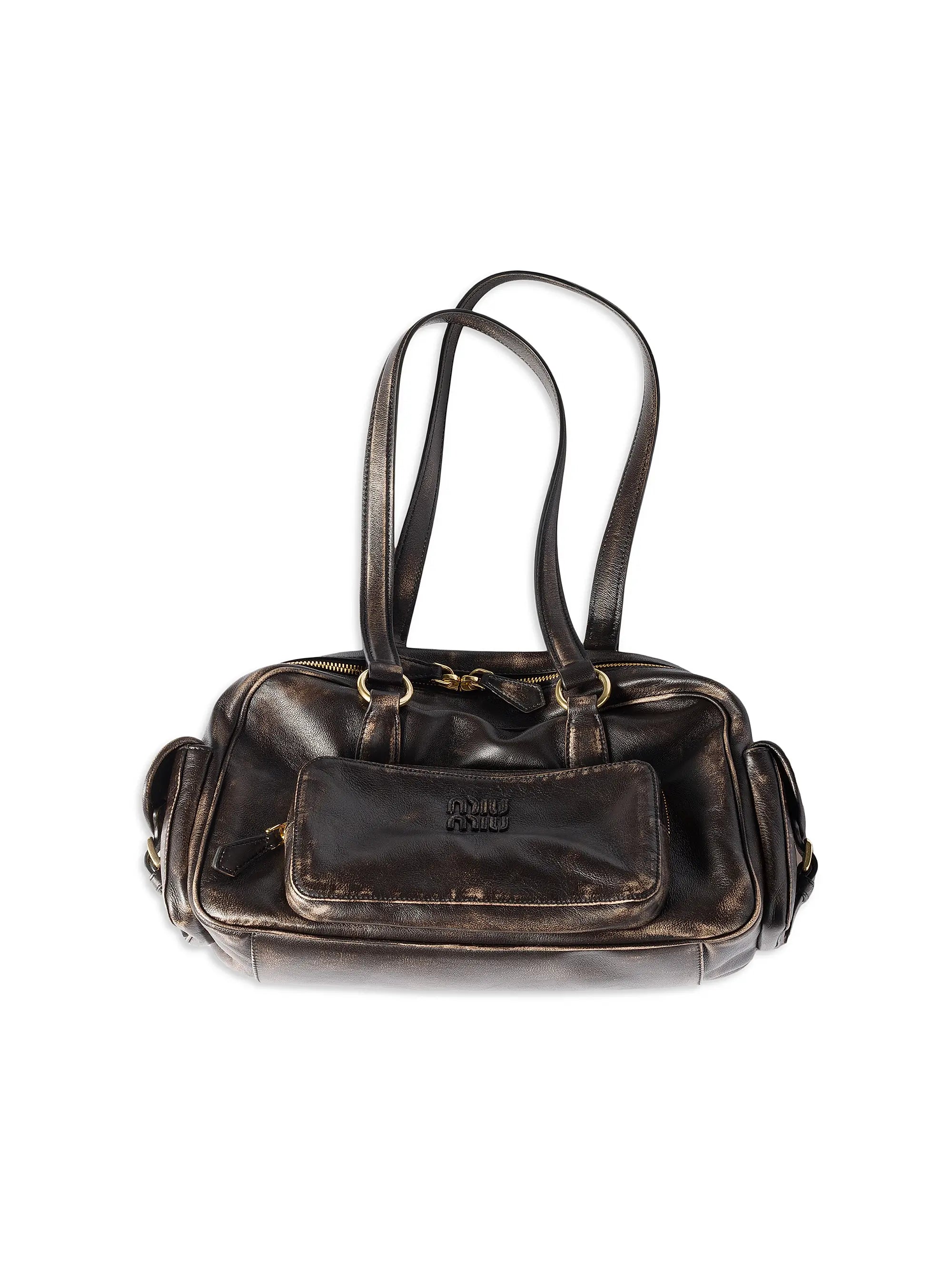Miu Miu Pocket Nappa Leather Shoulder Bag