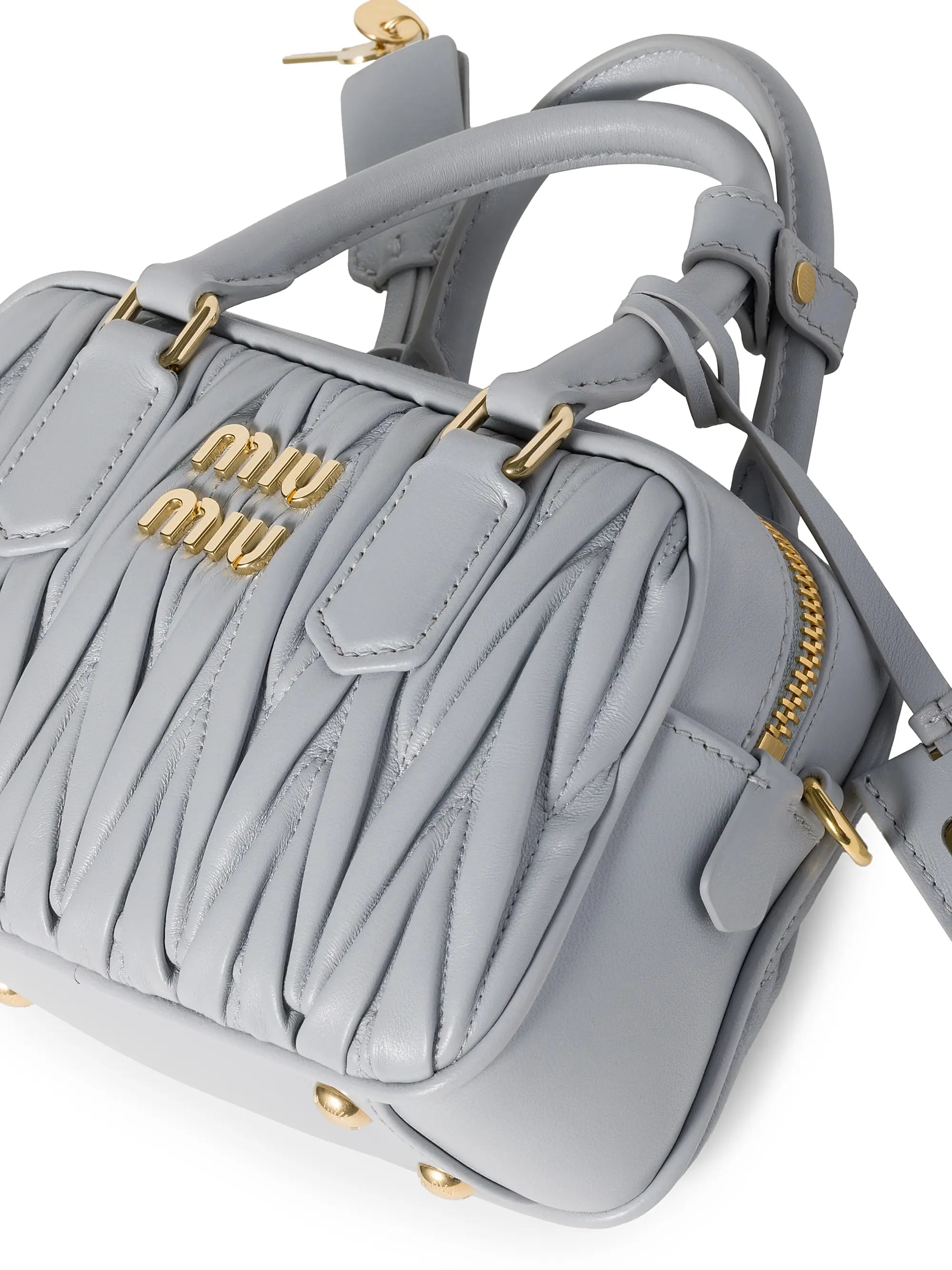 Miu Miu Arcadie Matelassé Nappa Leather Top Handle Bag
