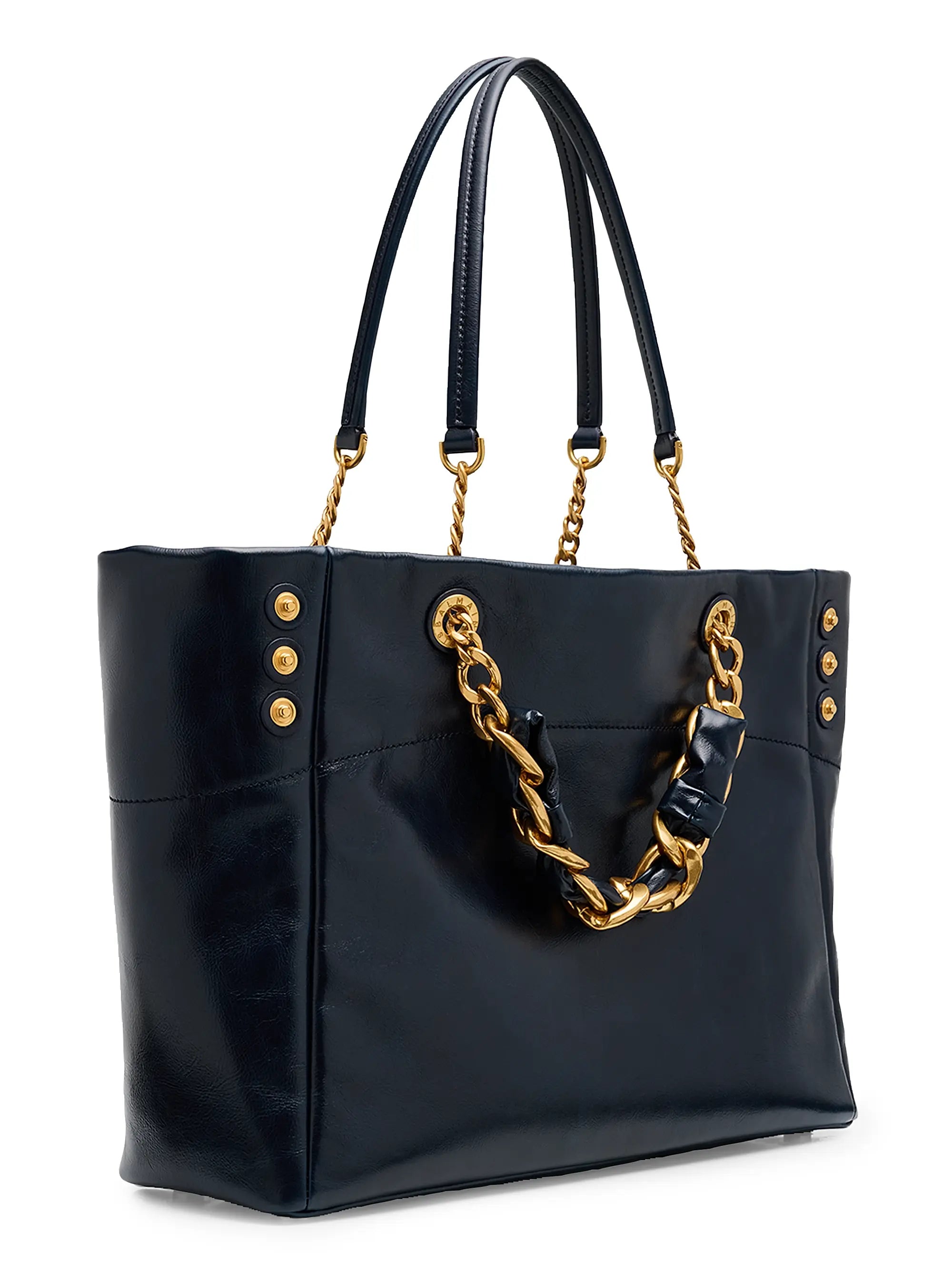 Balmain Logo Leather Tote Bag