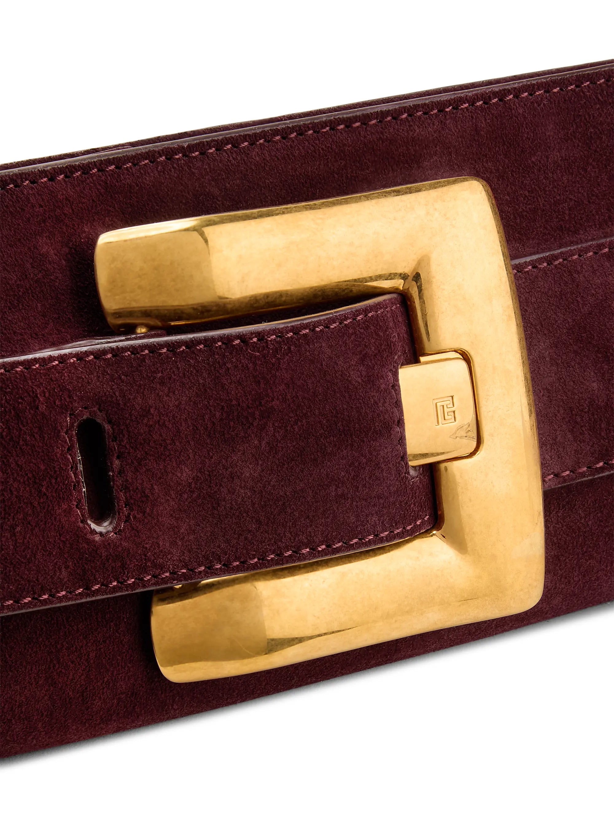 Balmain Mini Anthem Suede Clutch Bag