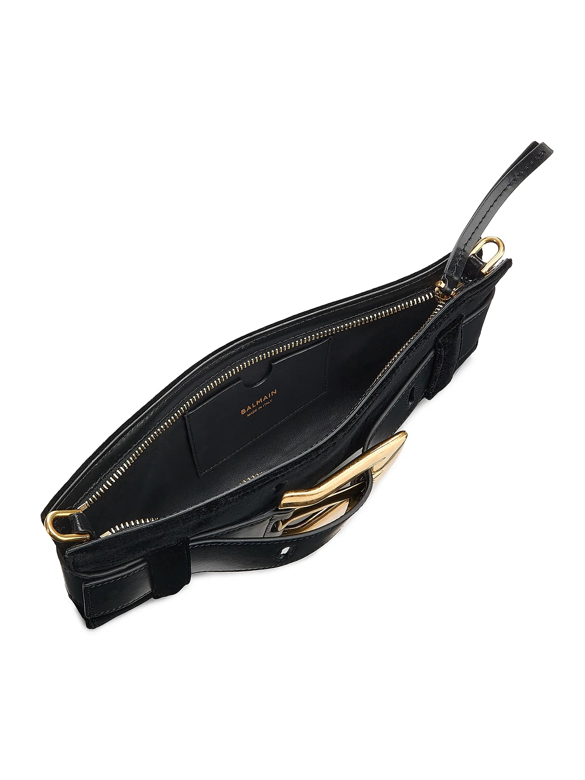 Balmain Anthem Velvet Clutch Bag