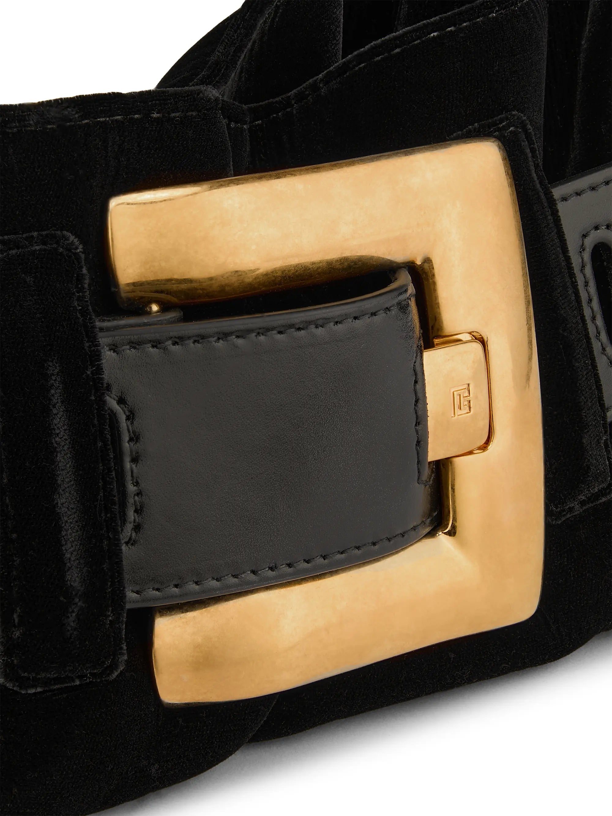 Balmain Mini Anthem Velvet Shoulder Bag