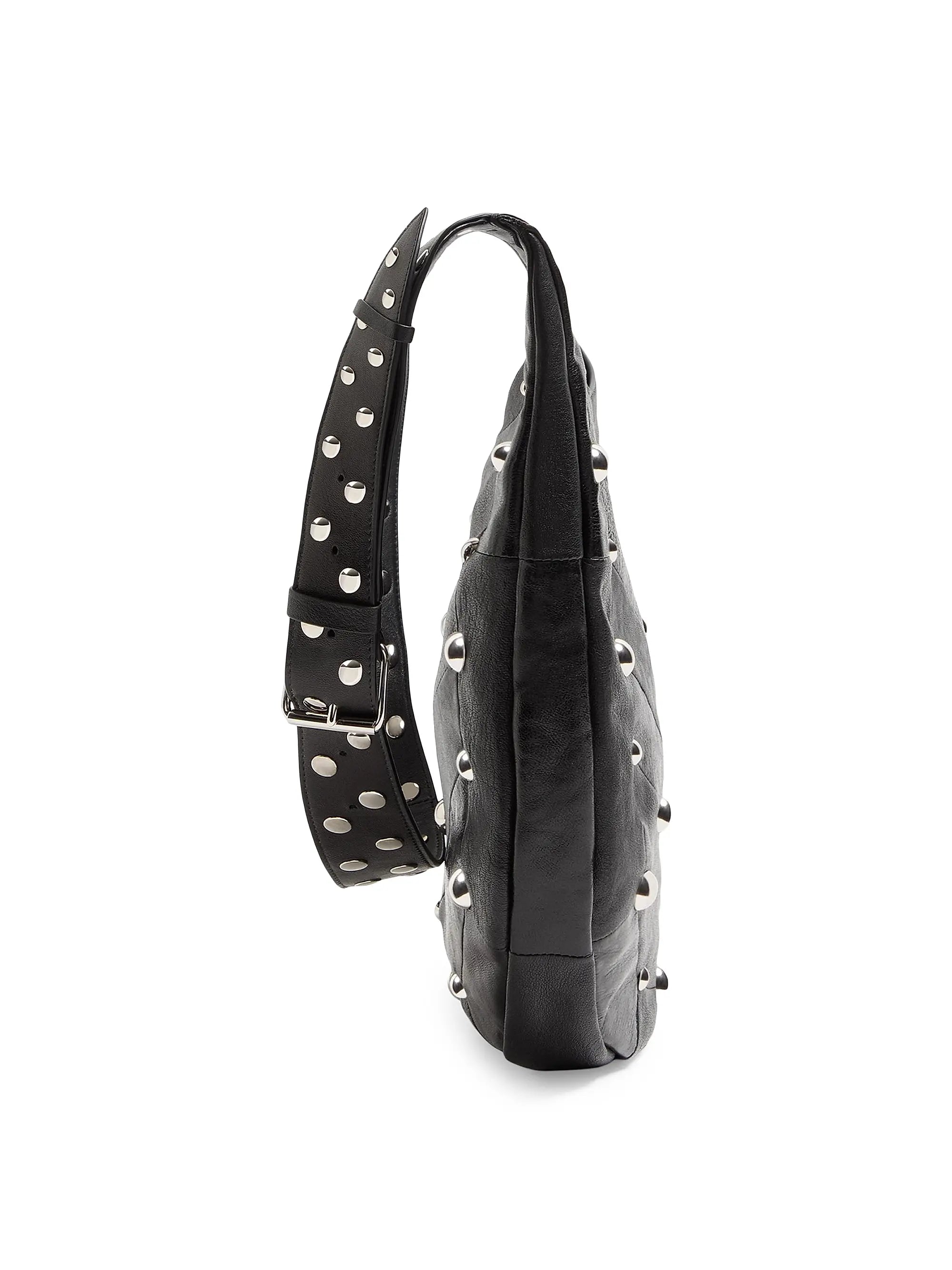 Valentino Garavani Hoboho Hobo Bag in Chevron Pattern Nappa Leather with Studs