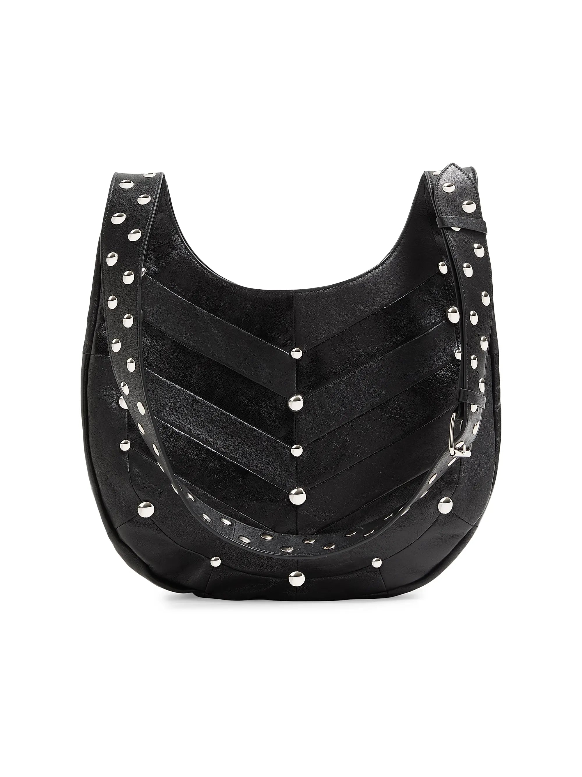 Valentino Garavani Hoboho Hobo Bag in Chevron Pattern Nappa Leather with Studs