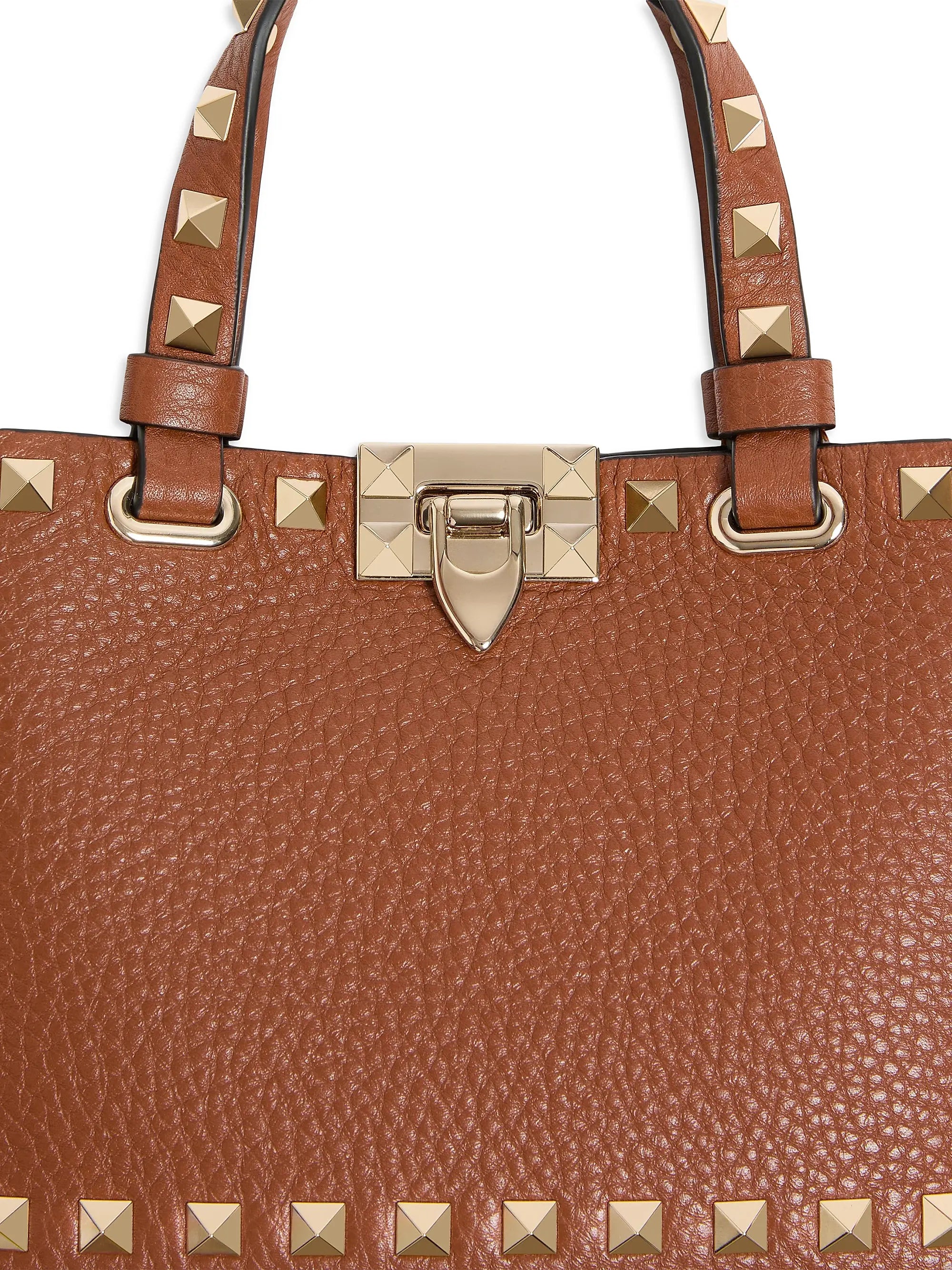 Valentino Garavani Mini Rockstud Top Handle Bag in Grainy Calfskin