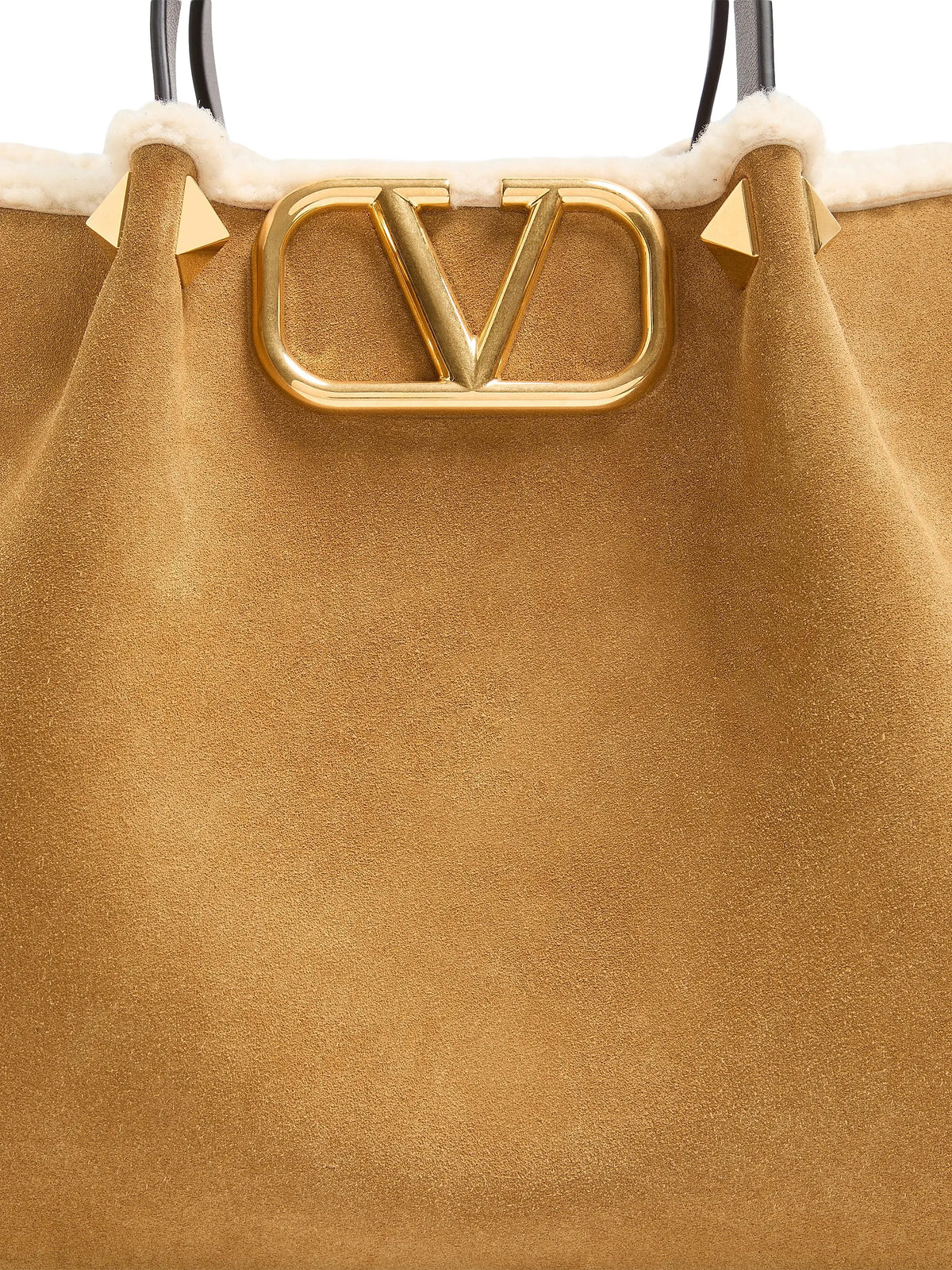 Valentino Garavani Medium Suede Shopping Bag with Sheepskin Lining