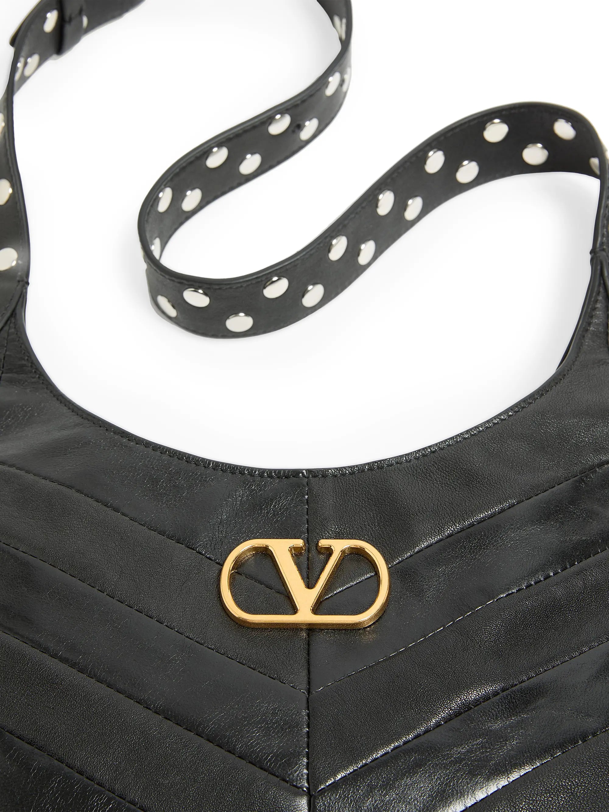 Valentino Garavani Hoboho Small Hobo Bag in Chevron-Patterned Nappa Leather