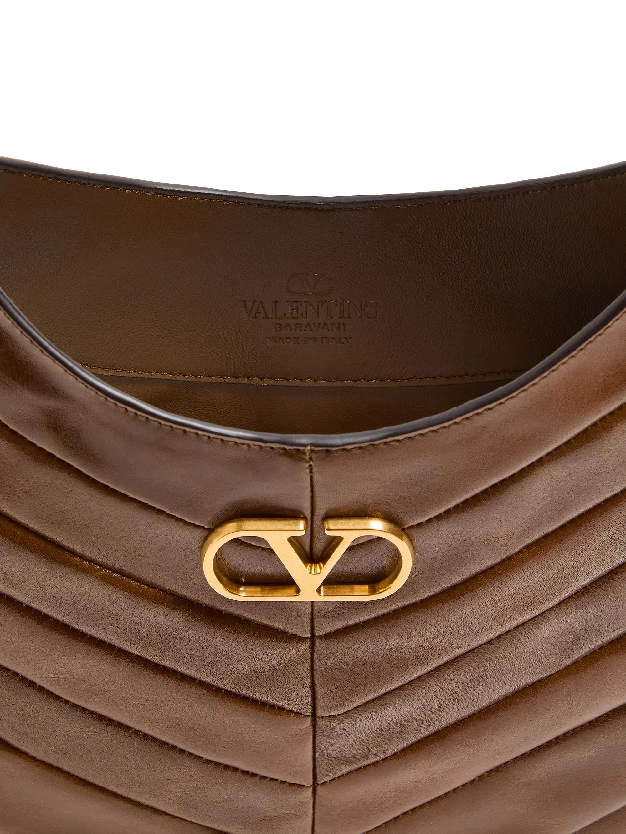 Valentino Garavani Hoboho Small Hobo Bag in Chevron-Patterned Nappa Leather