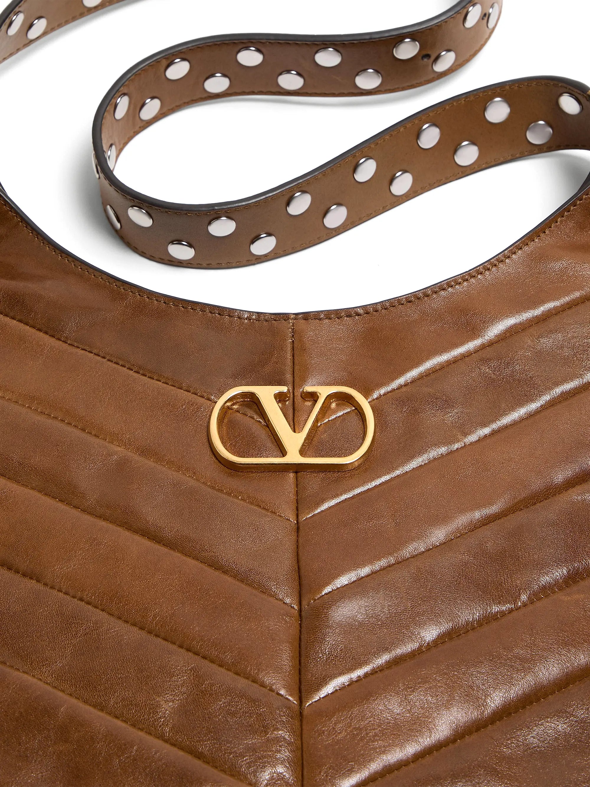 Valentino Garavani Hoboho Small Hobo Bag in Chevron-Patterned Nappa Leather