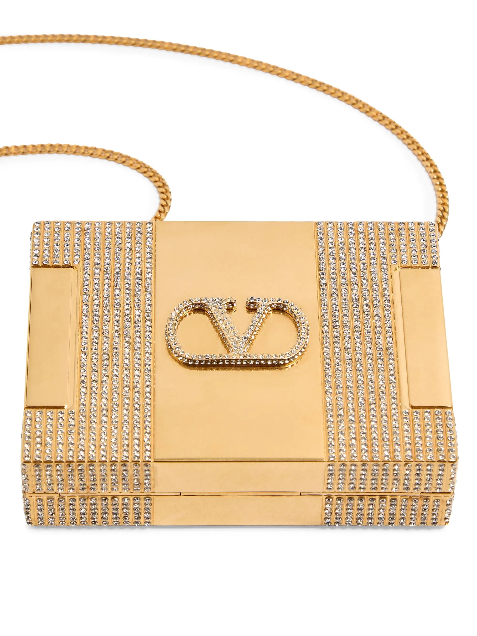 Valentino Garavani Minaumorphe Minaudière Clutch in Metal with Swarovski® Crystals