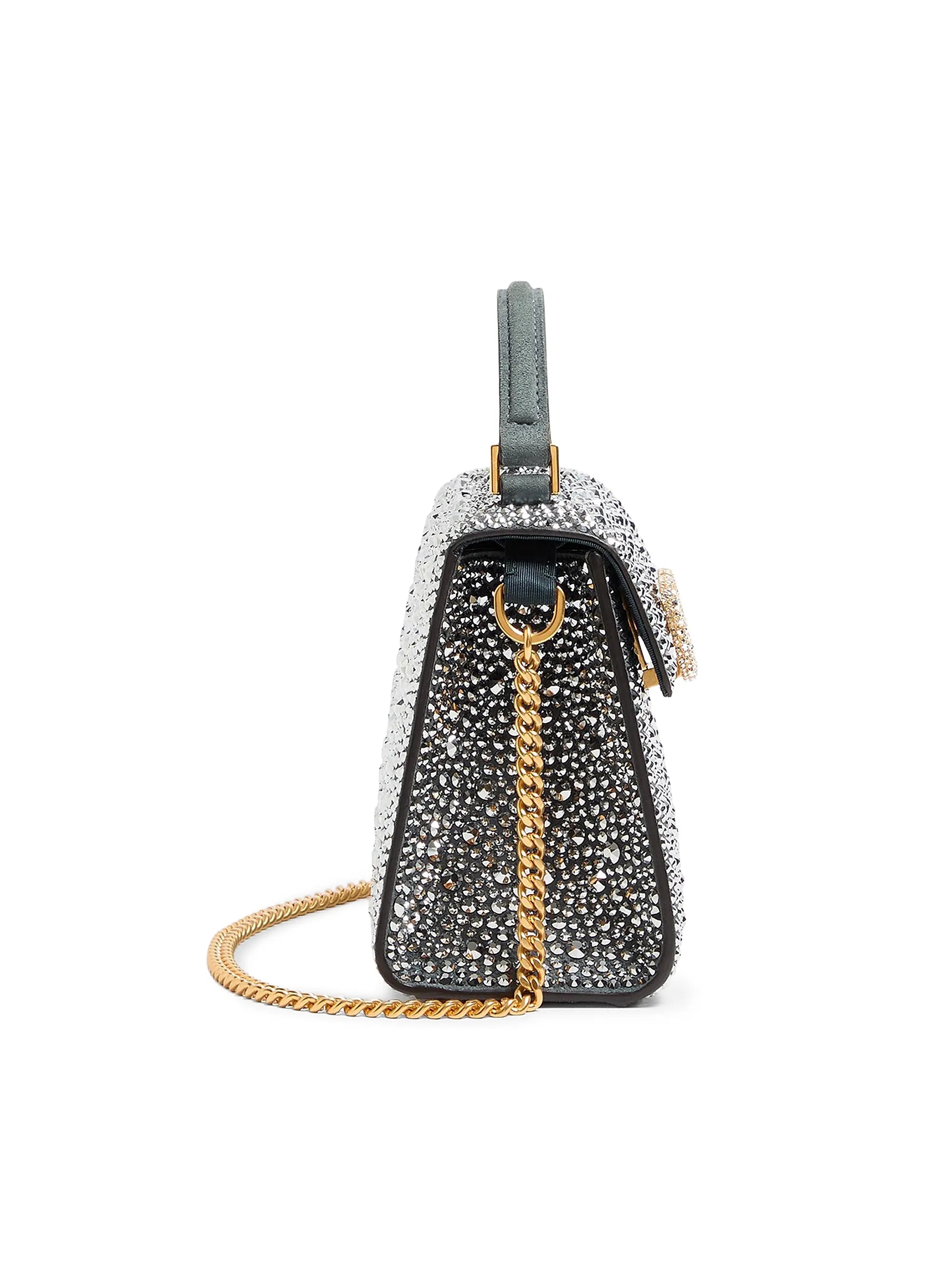 Valentino Garavani VSling Mini Top Handle Bag with Rhinestones and Jewel Logo