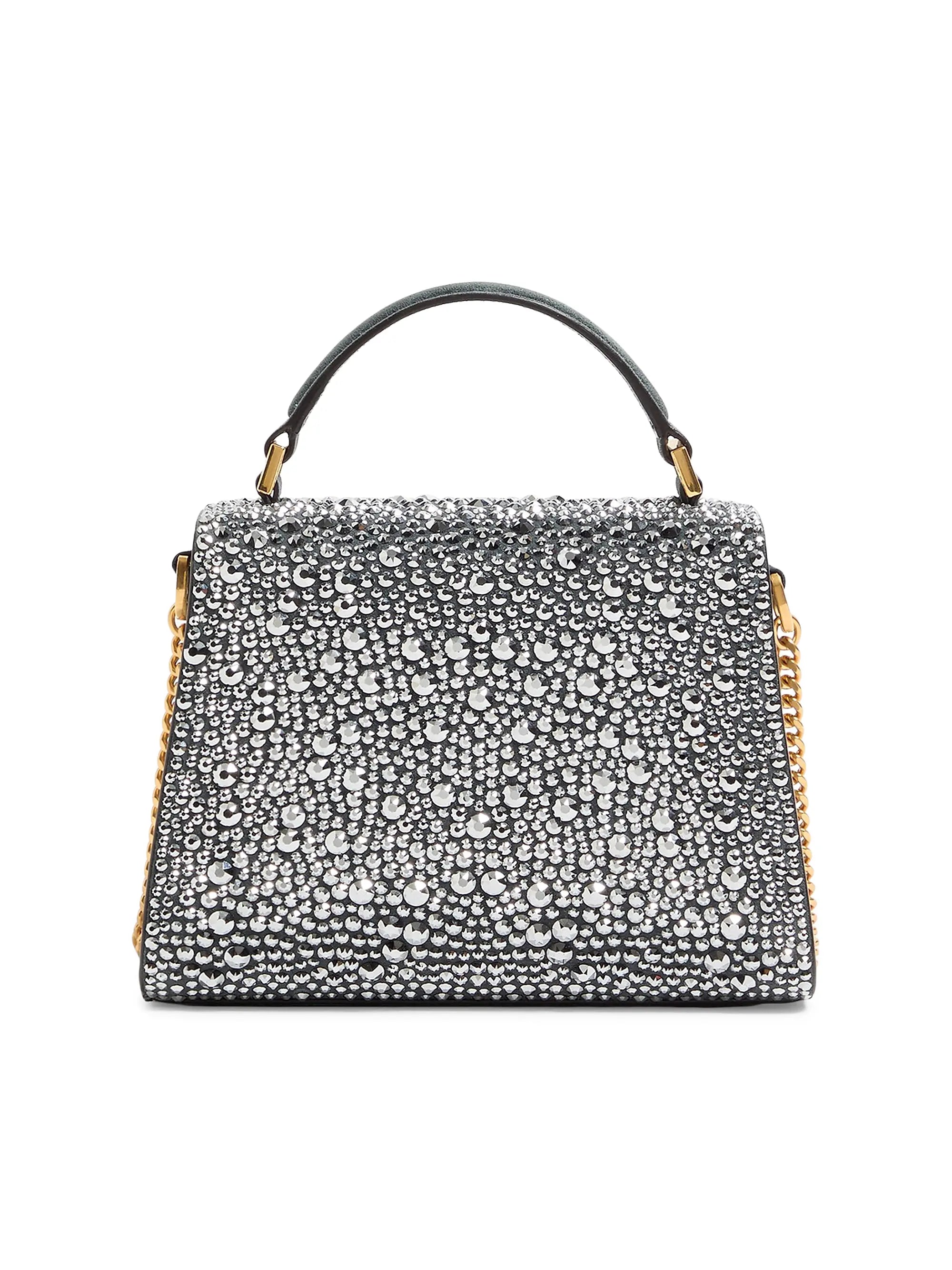 Valentino Garavani VSling Mini Top Handle Bag with Rhinestones and Jewel Logo