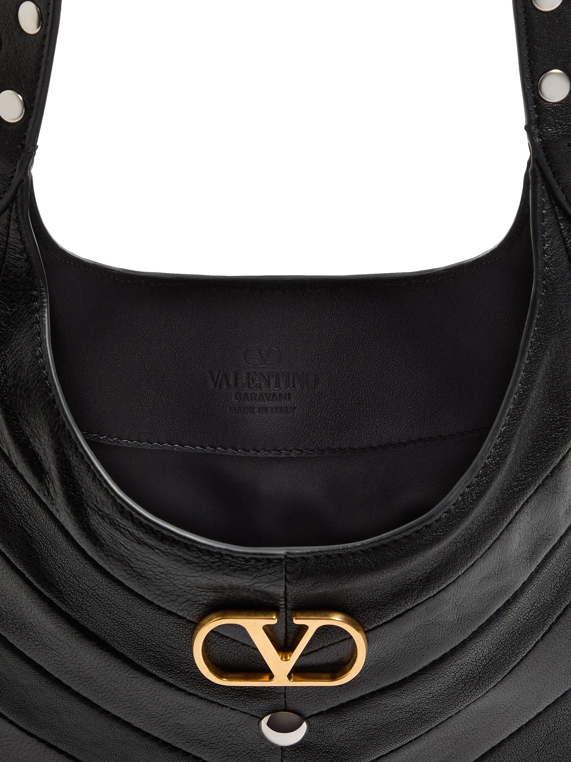 Valentino Garavani Hoboho Small Nappa Leather Hobo Bag with Chevron Pattern