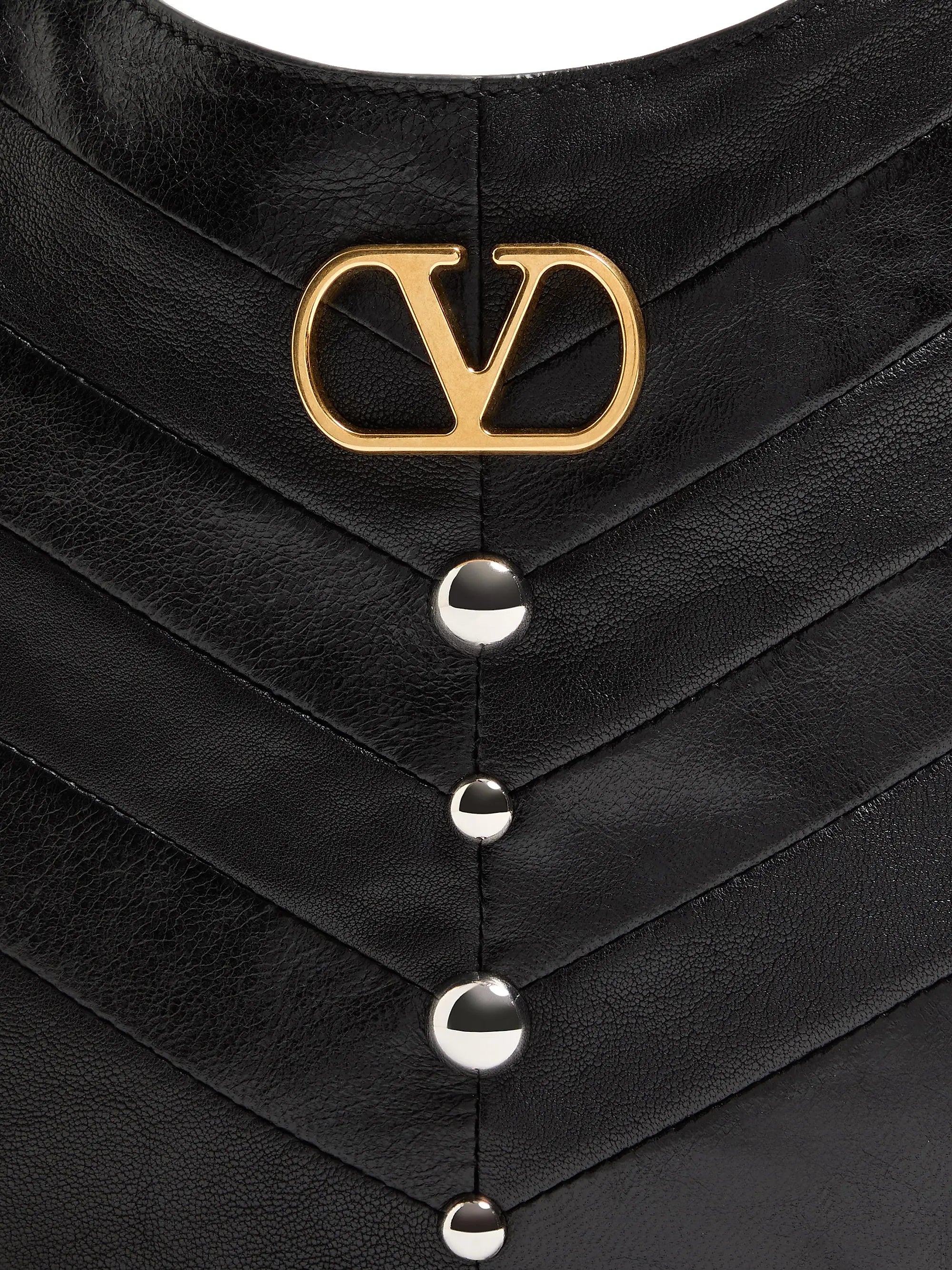 Valentino Garavani Hoboho Small Nappa Leather Hobo Bag with Chevron Pattern