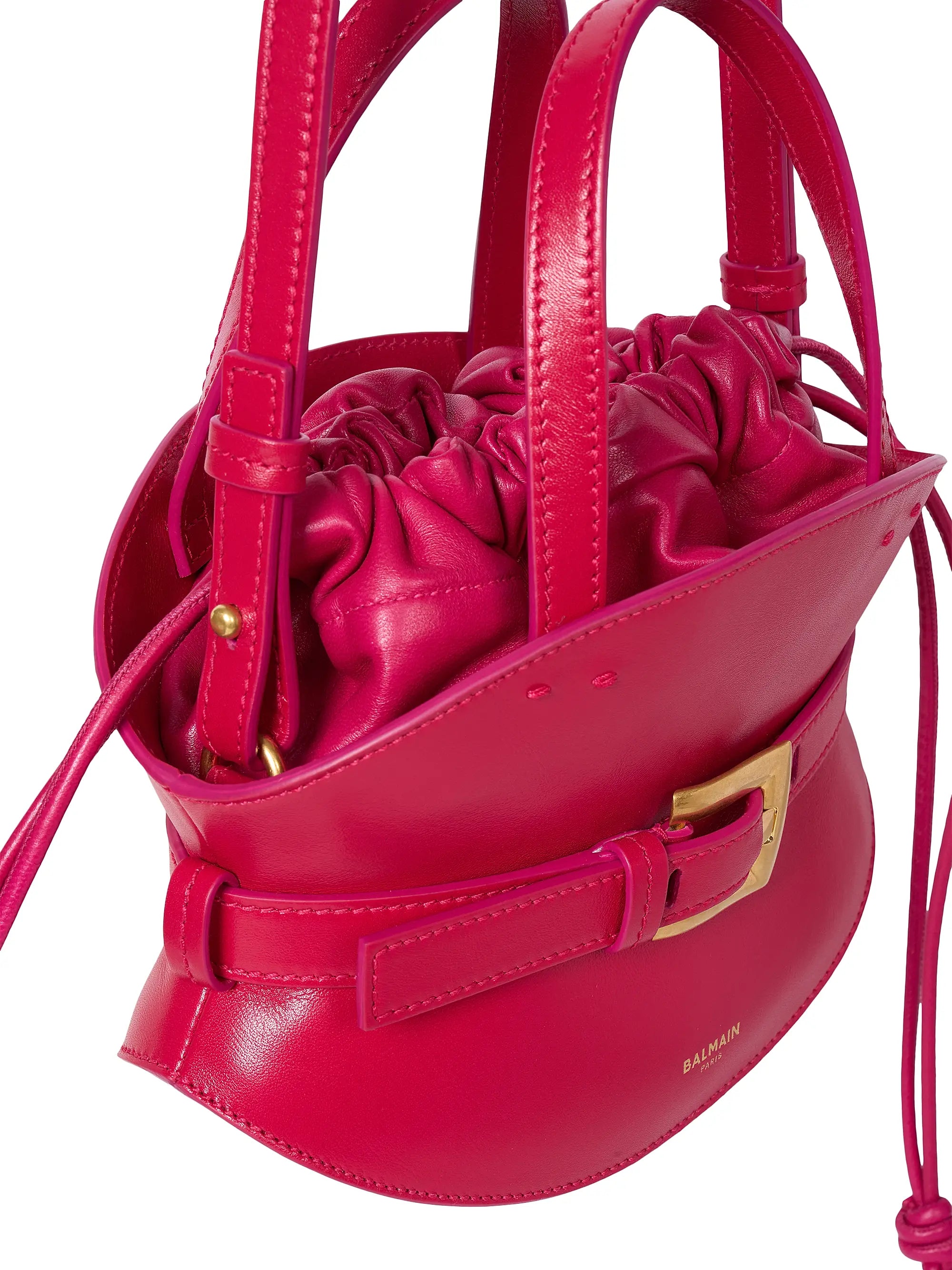 Balmain Mini Shuffle Leather Top Handle Bag