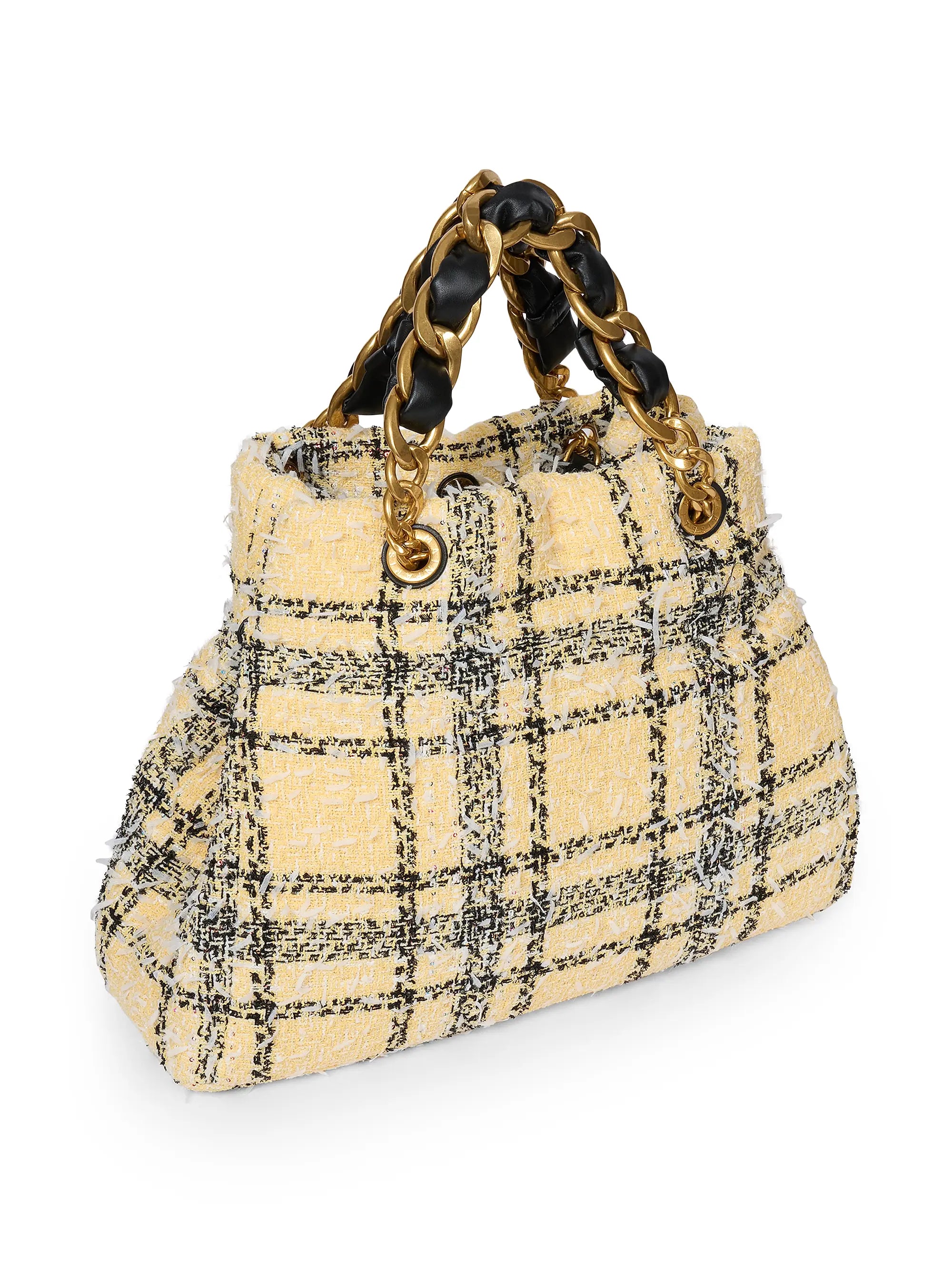 Balmain 1945 Soft Cabas Tweed Tote Bag