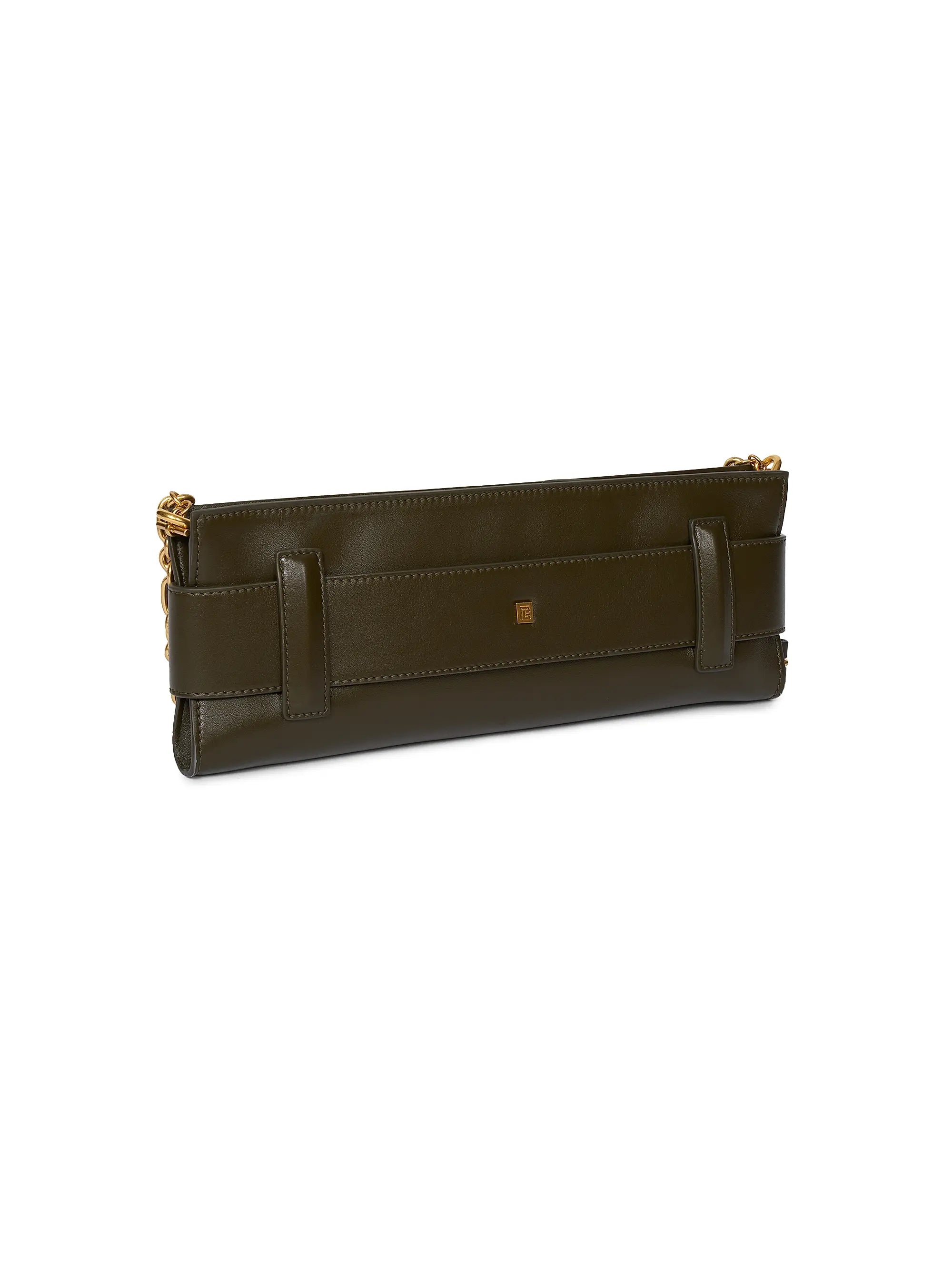 Balmain Anthem Leather Buckle Clutch