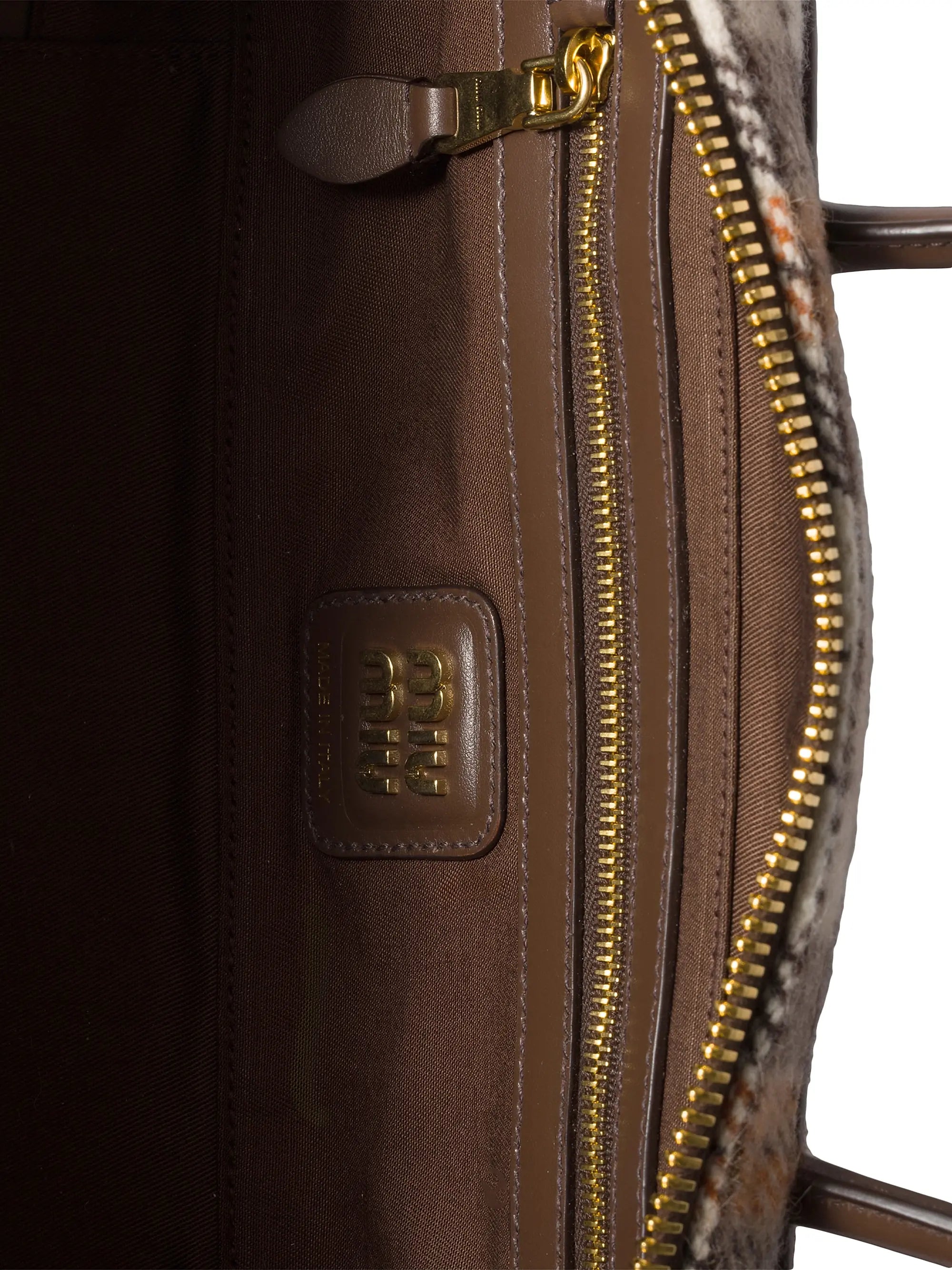 Miu Miu Beau Plaid Top Handle Bag