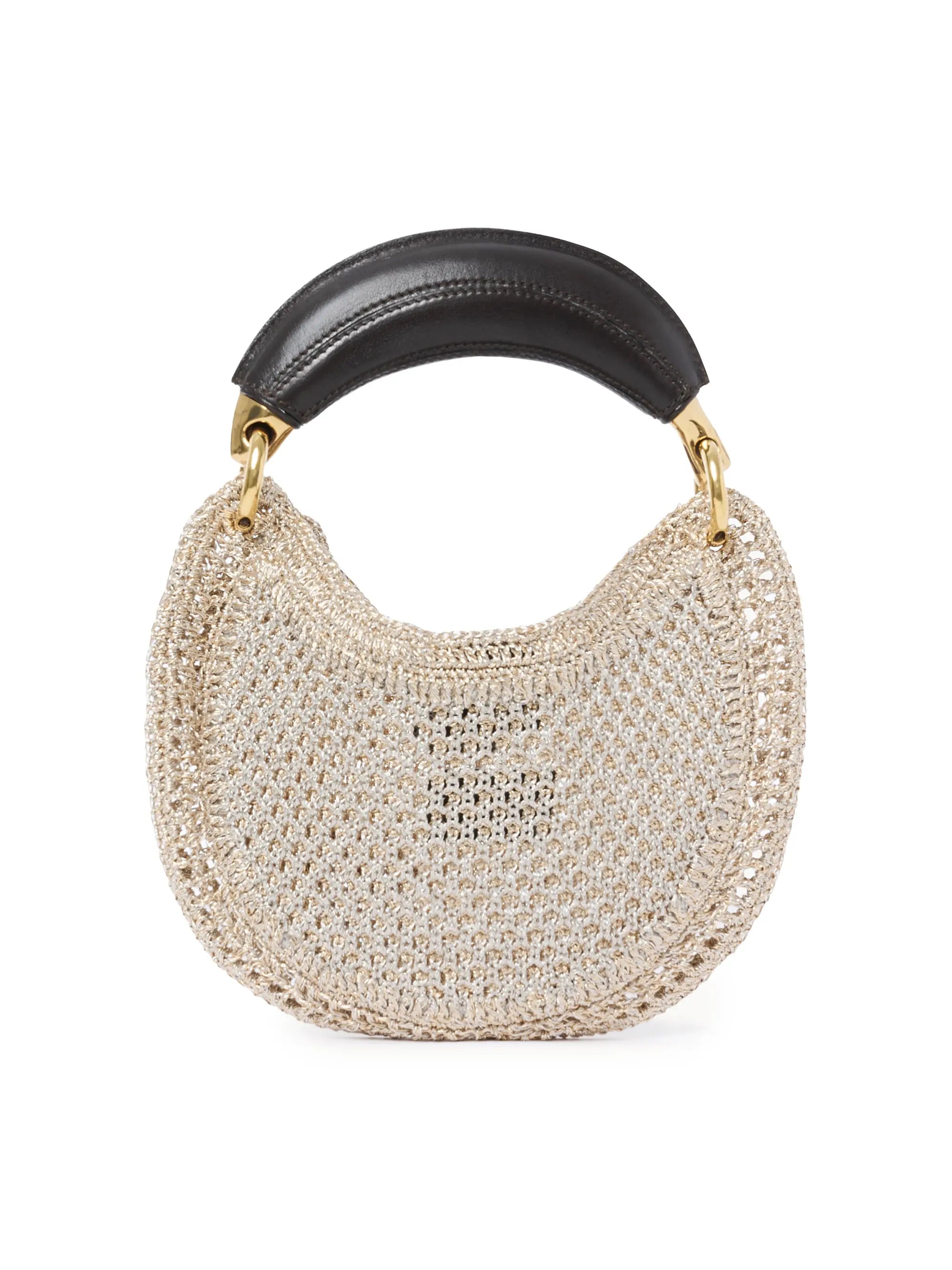 Chloé Mini Summer Banana Glitter Crochet Top Handle Bag
