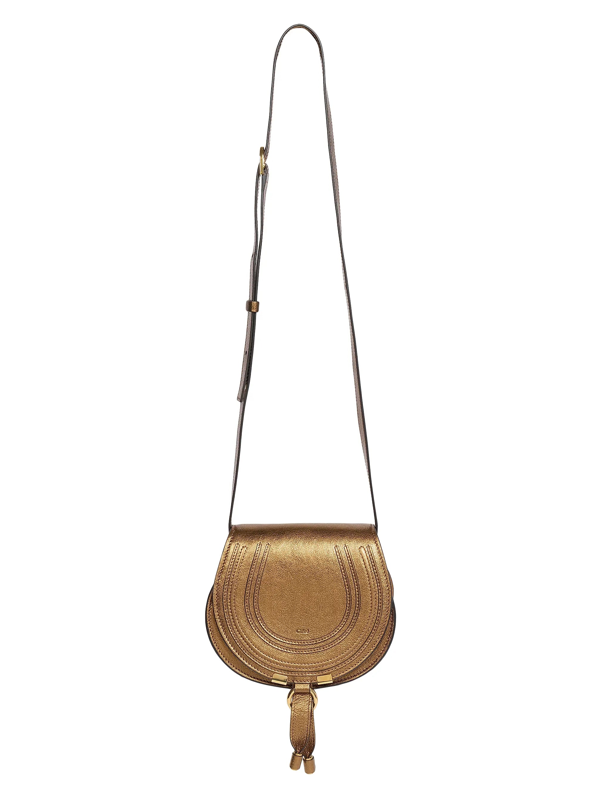 Chloé Marcie Small Metallized Leather Crossbody