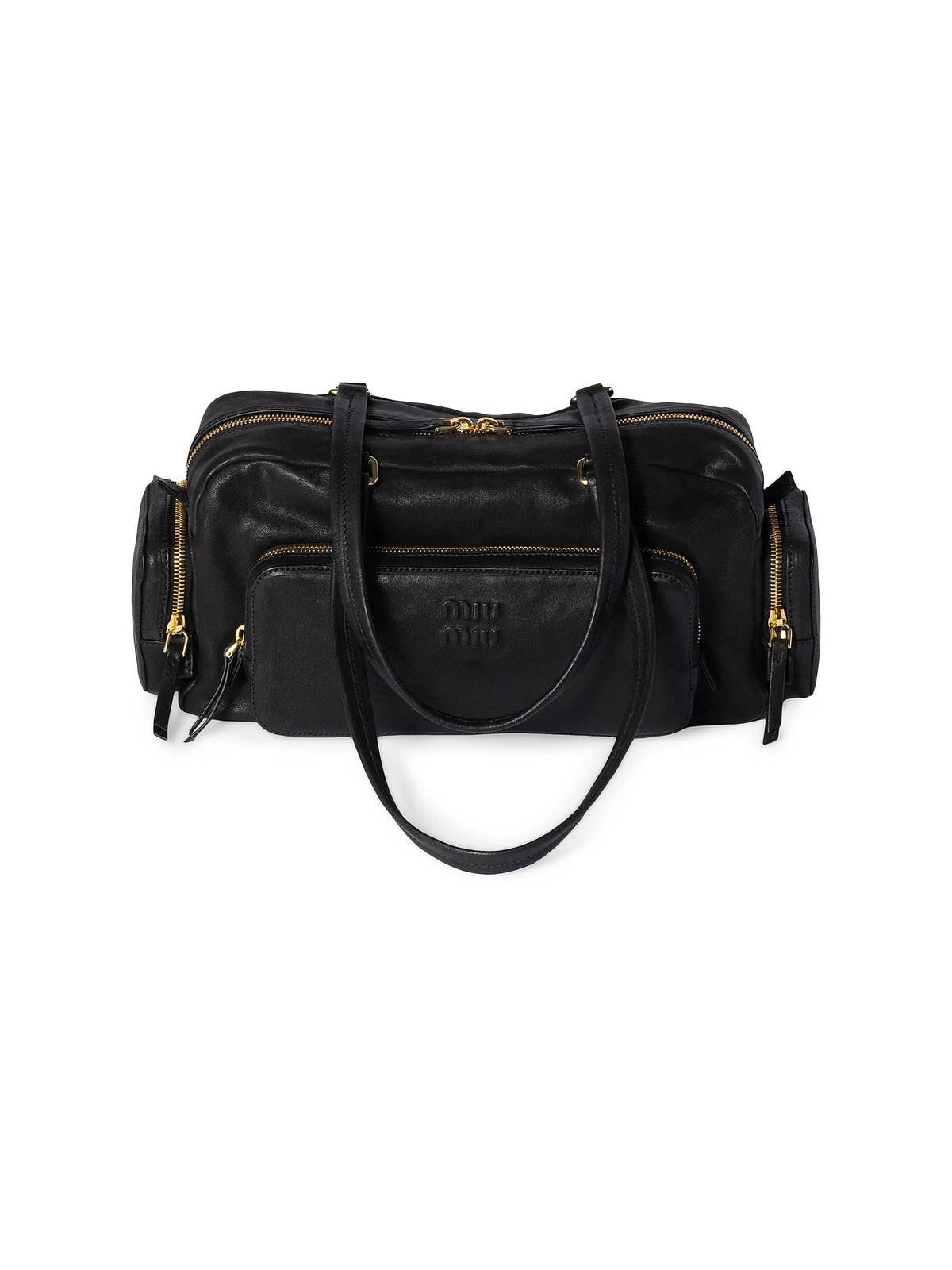 Miu Miu Pocket Washed Nappa Leather Shoulder Bag