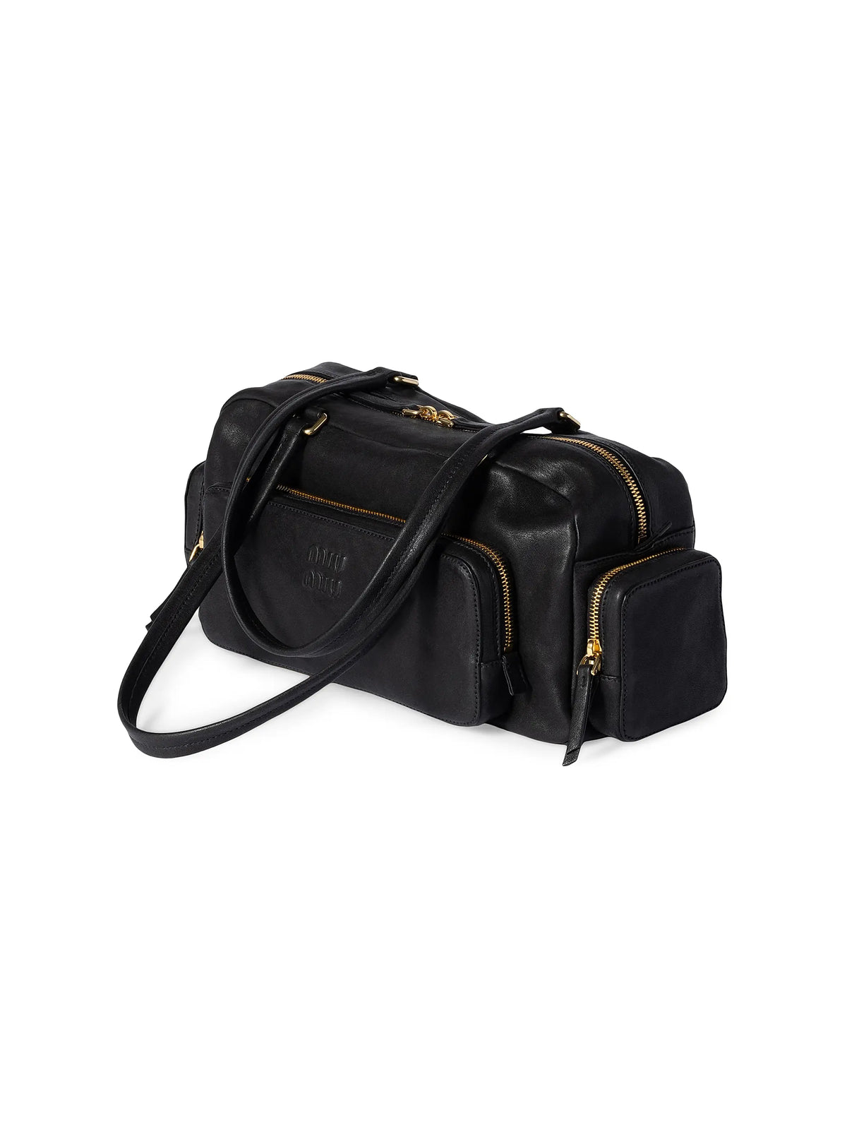 Miu Miu Pocket Washed Nappa Leather Shoulder Bag
