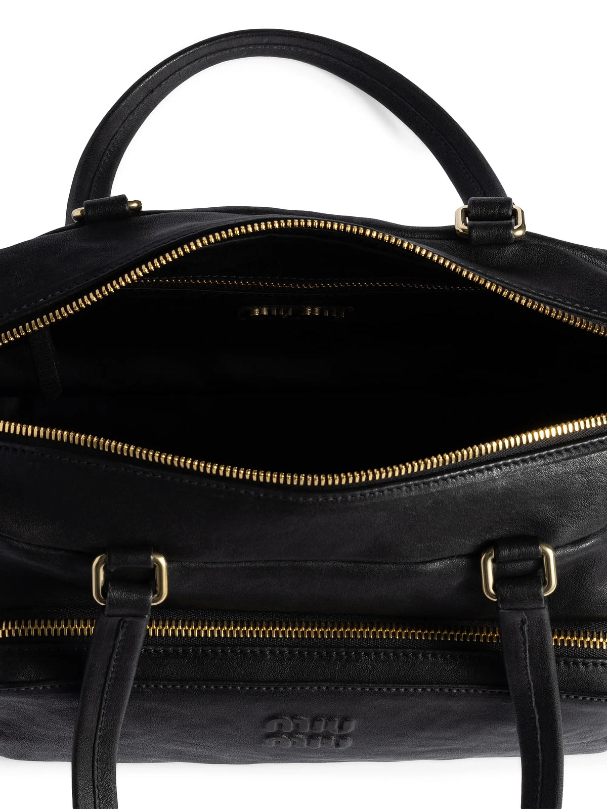 Miu Miu Pocket Washed Nappa Leather Shoulder Bag