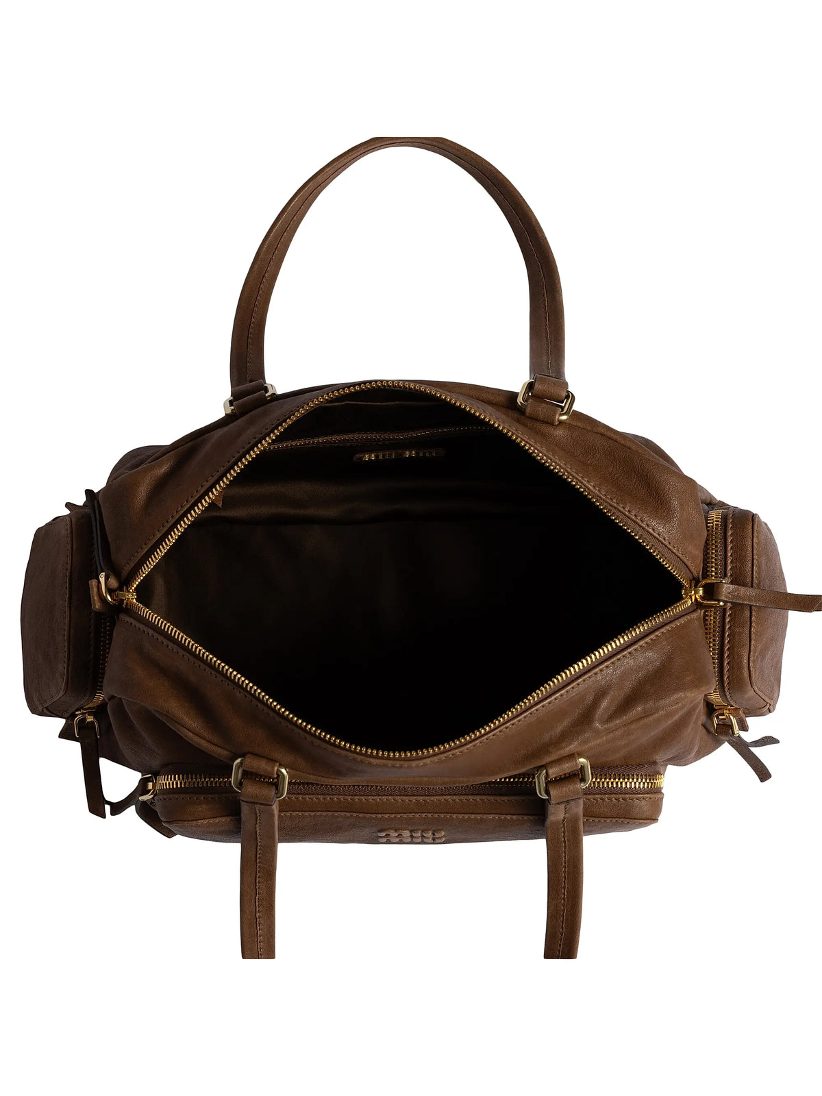 Miu Miu Pocket Washed Nappa Leather Shoulder Bag