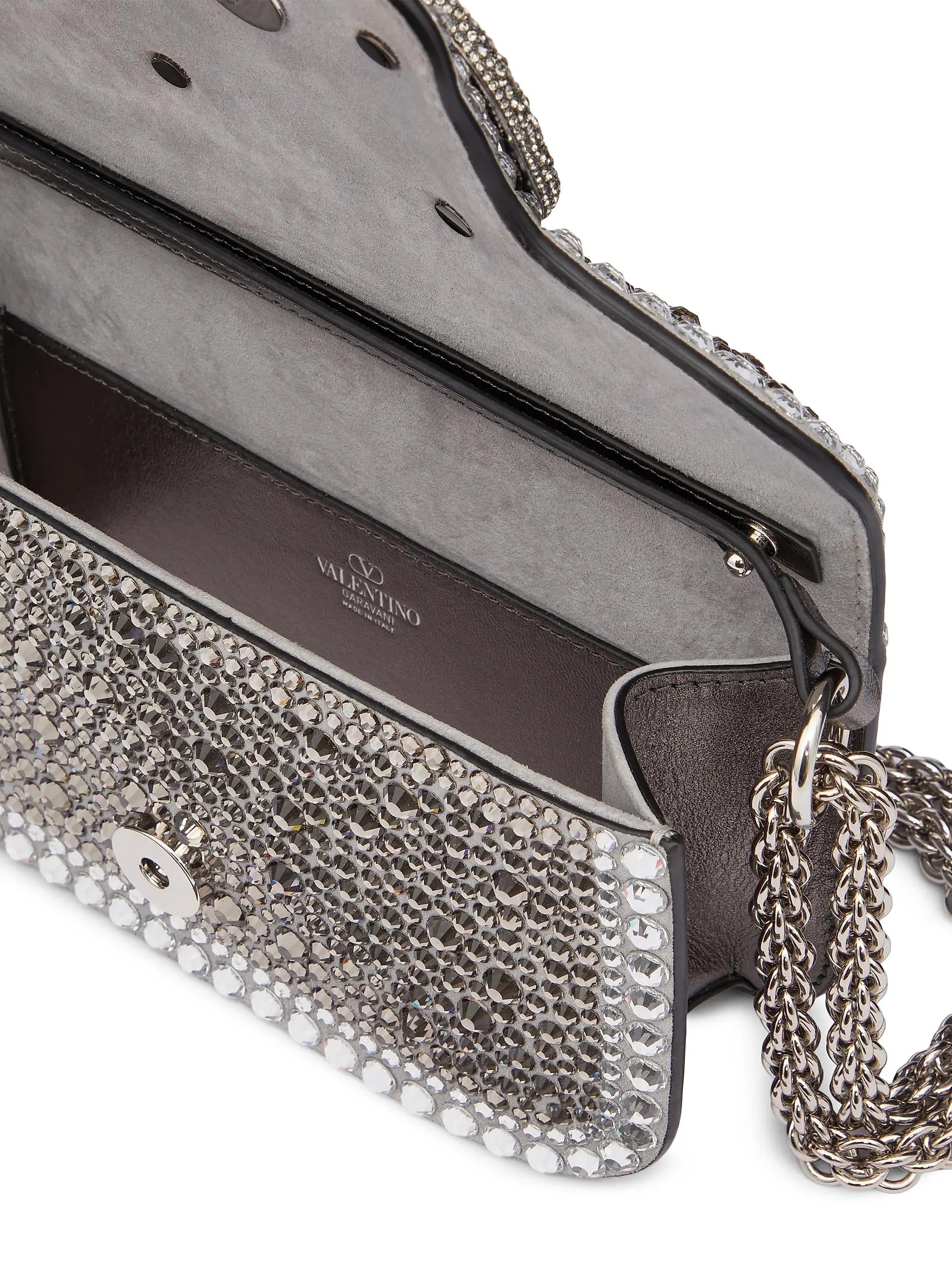 Valentino Garavani Small Locò Top Handle Bag with Rhinestones