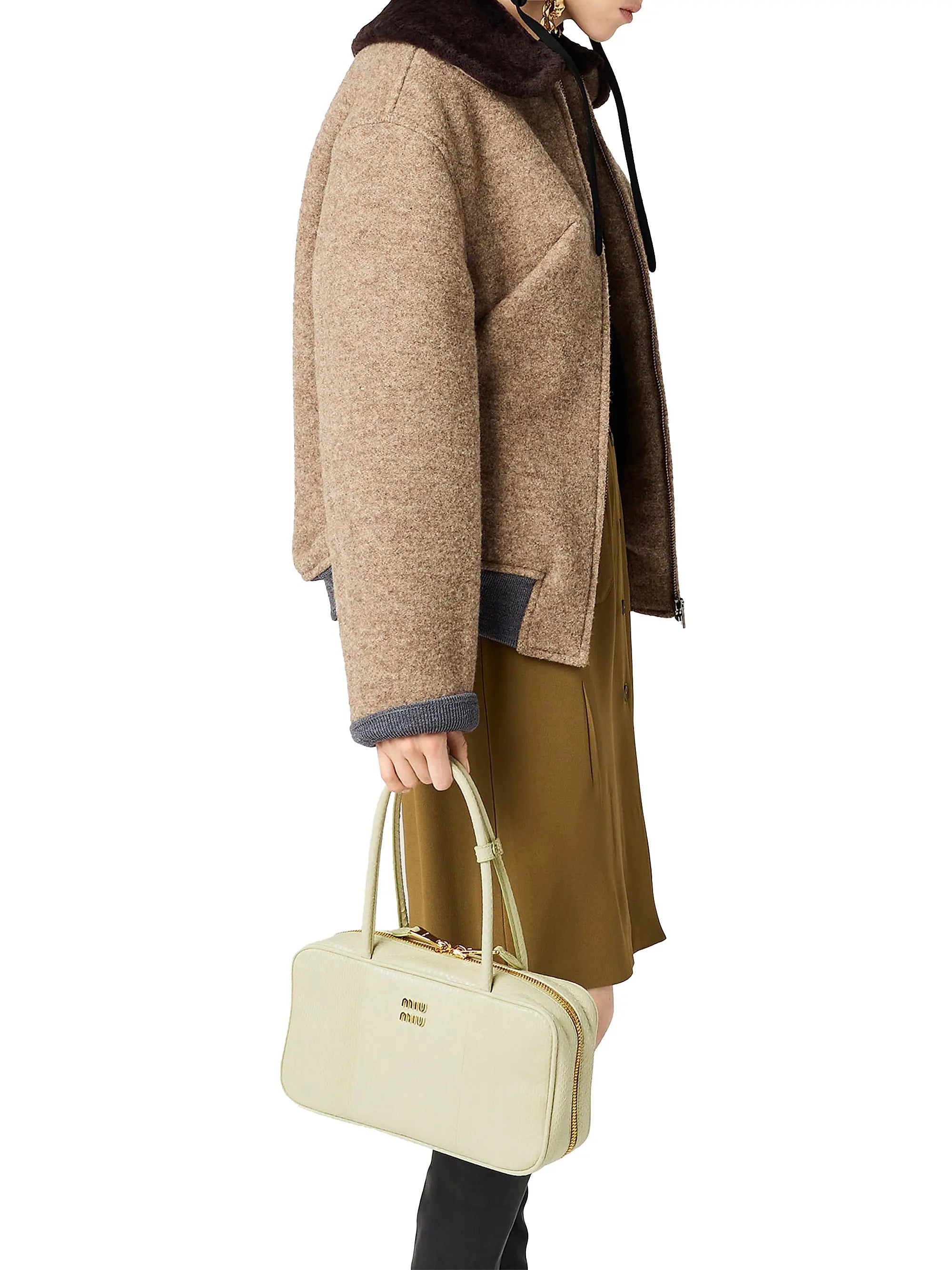 Miu Miu Beau Ayers Leather Top Handle Bag