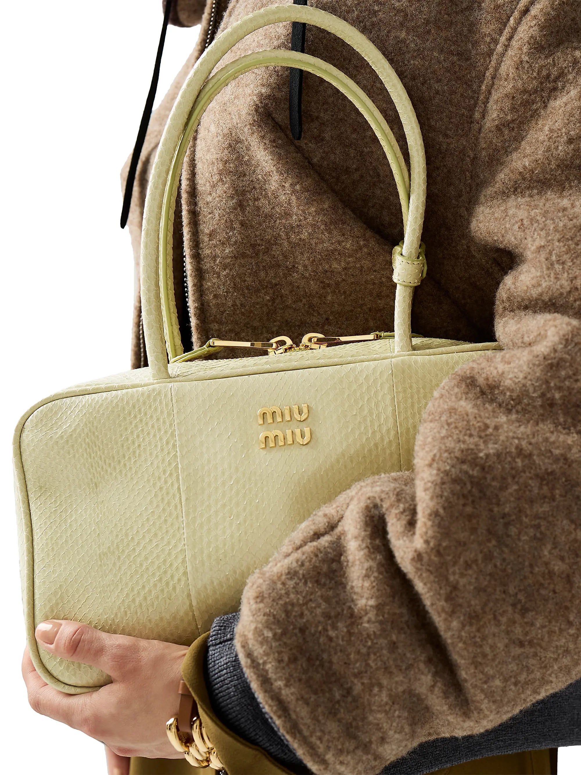 Miu Miu Beau Ayers Leather Top Handle Bag