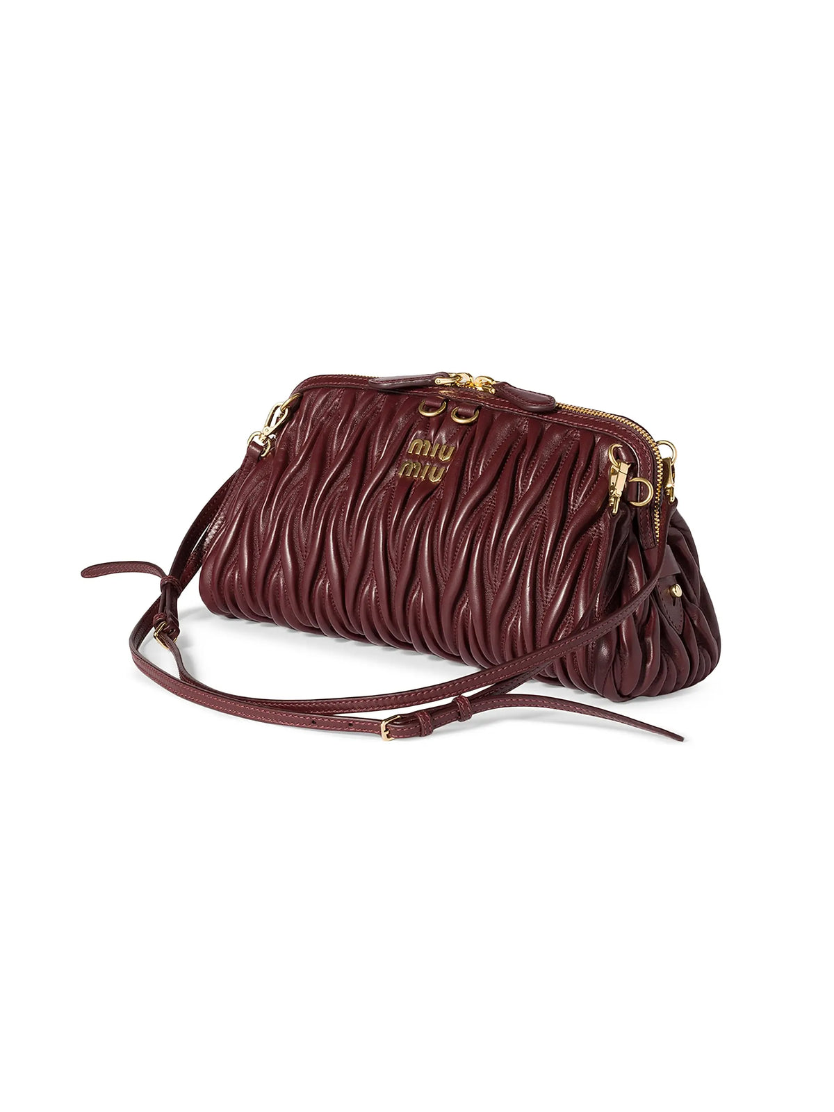 Women's Miu Miu Matelassé Nappa Leather Shoulder Bag, hardware detail