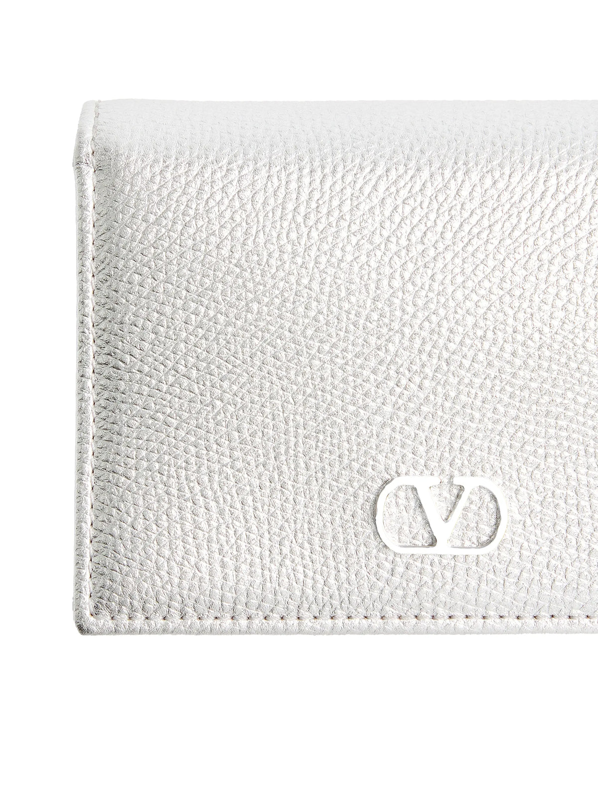 Valentino Garavani VLogo Signature Laminated Grainy Calfskin Wallet