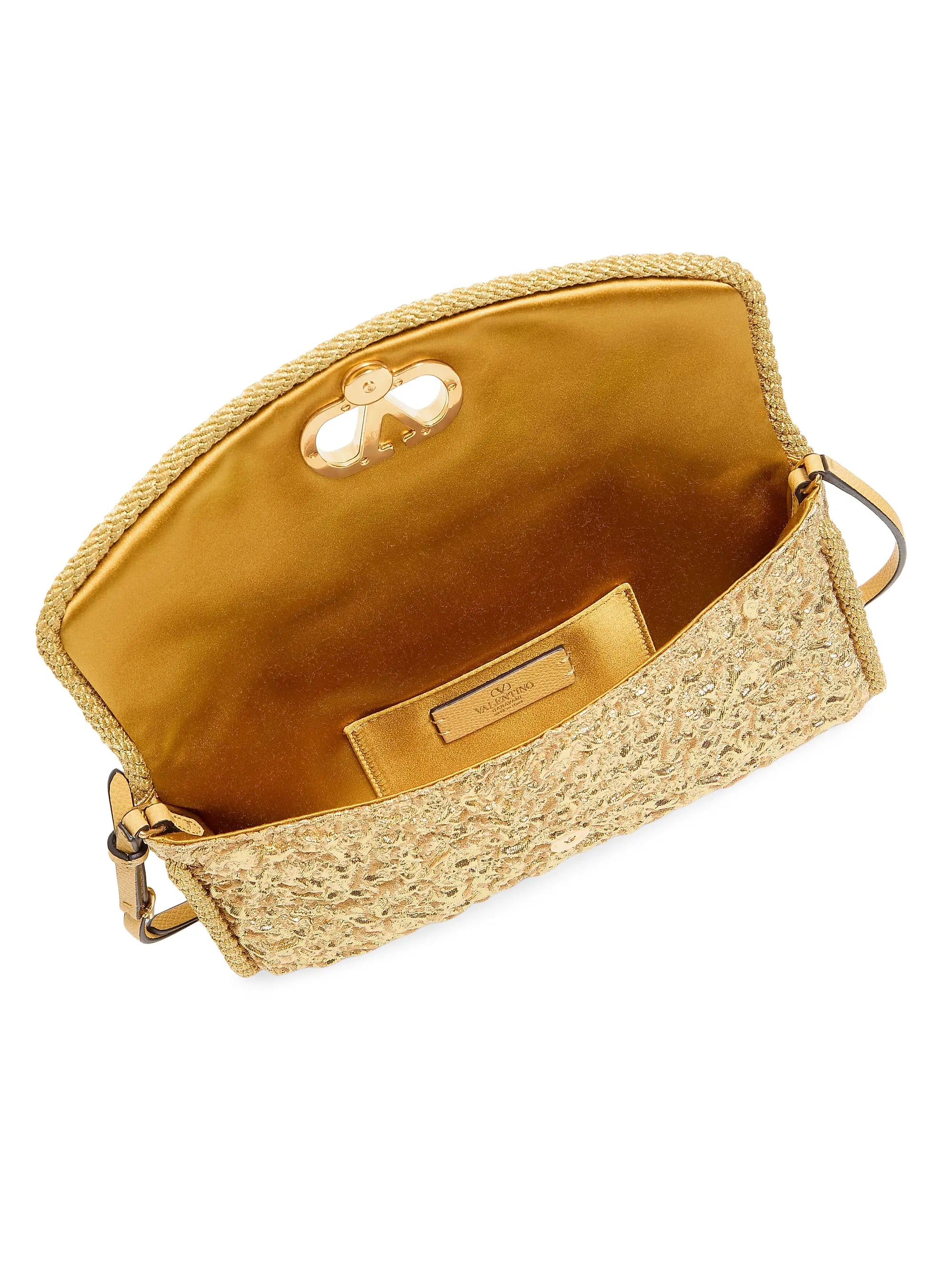Valentino Garavani Devain Small Shoulder Bag in Cloqué Jacquard Fabric