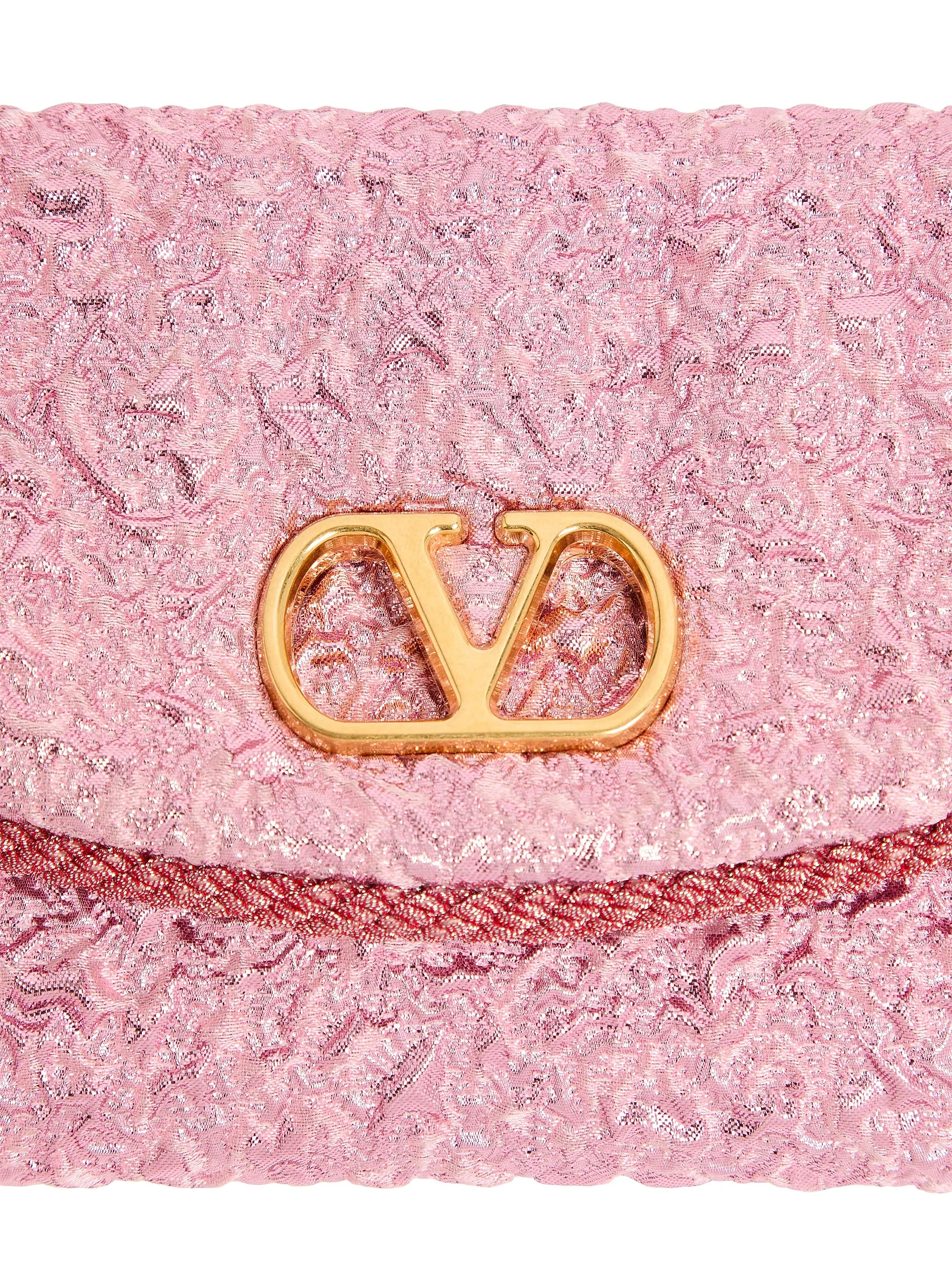 Valentino Garavani Devain Small Shoulder Bag in Cloqué Jacquard Fabric